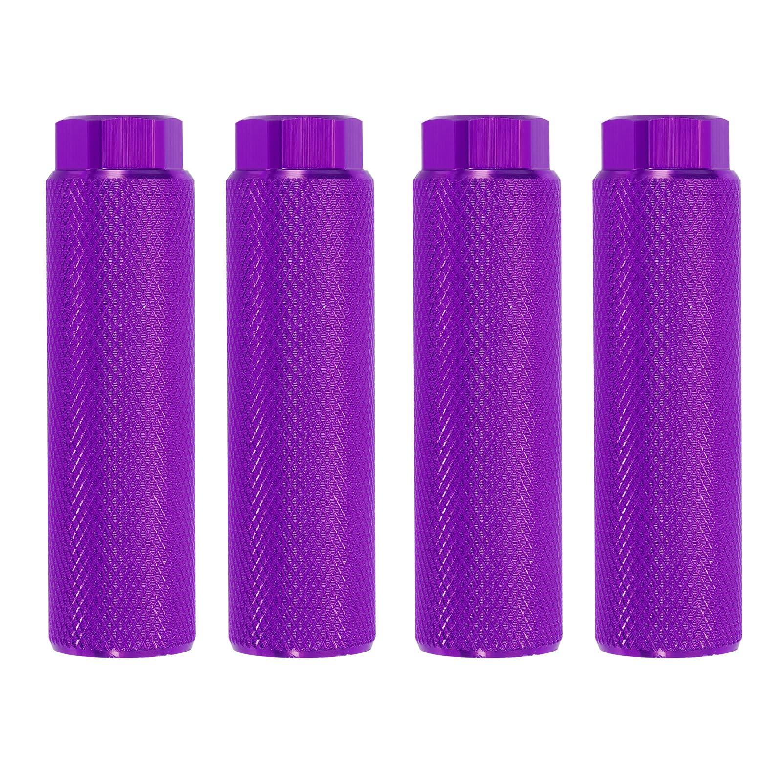 PATIKIL Aluminum Alloy Bike Pegs Fit 3/8 inch Axles, 4 Pack Anti-Skid lead Foot Bicycle Pegs Back Seat Stands for BMX Mountain Bike Cycling Rear Stunt Pegs, Purple — image 1