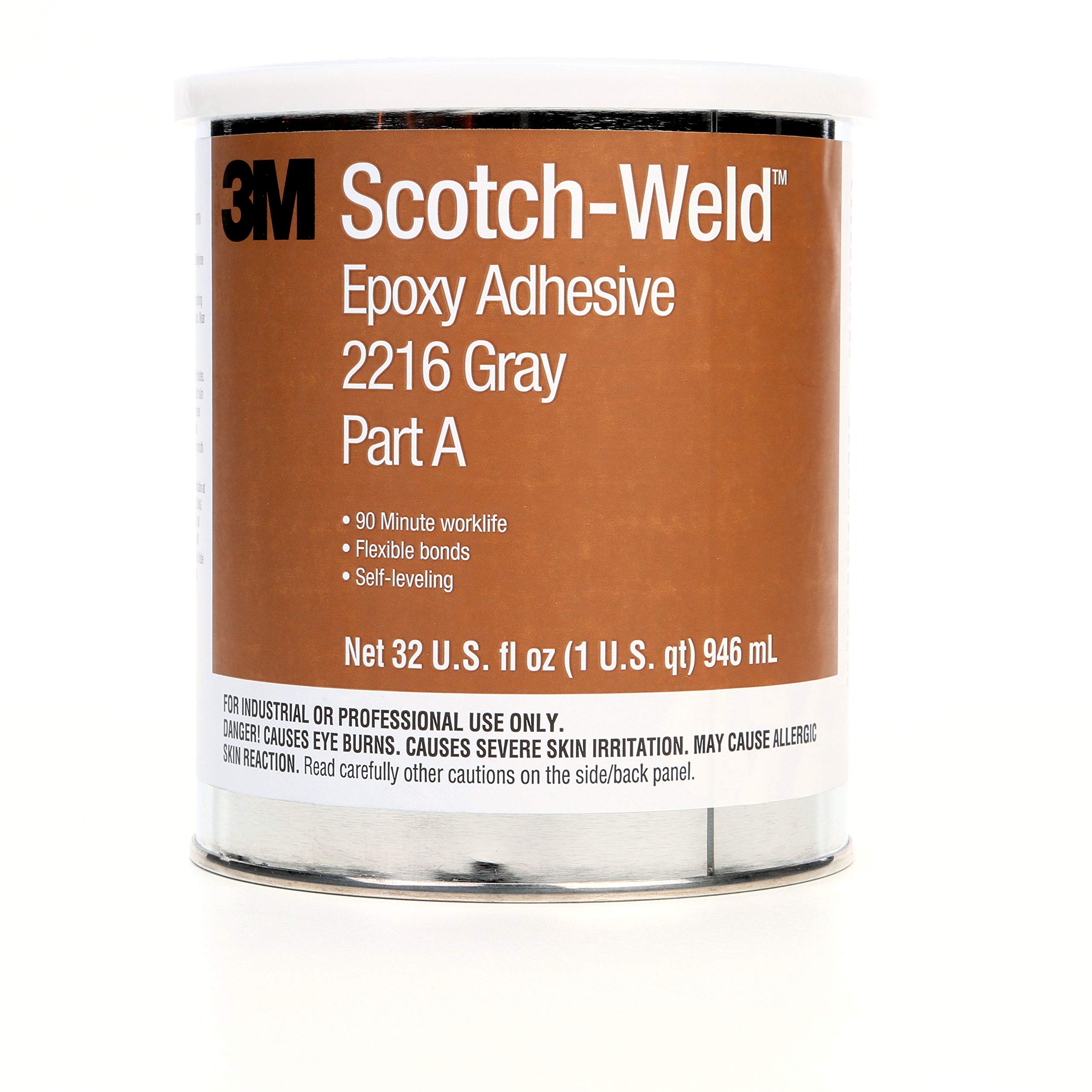 Photo 1 of 3M TALC Scotch-Weld Epoxy Adhesive 2216, Gray, Part B/A, 1 Quart, (20356) 1 Quart Gray
