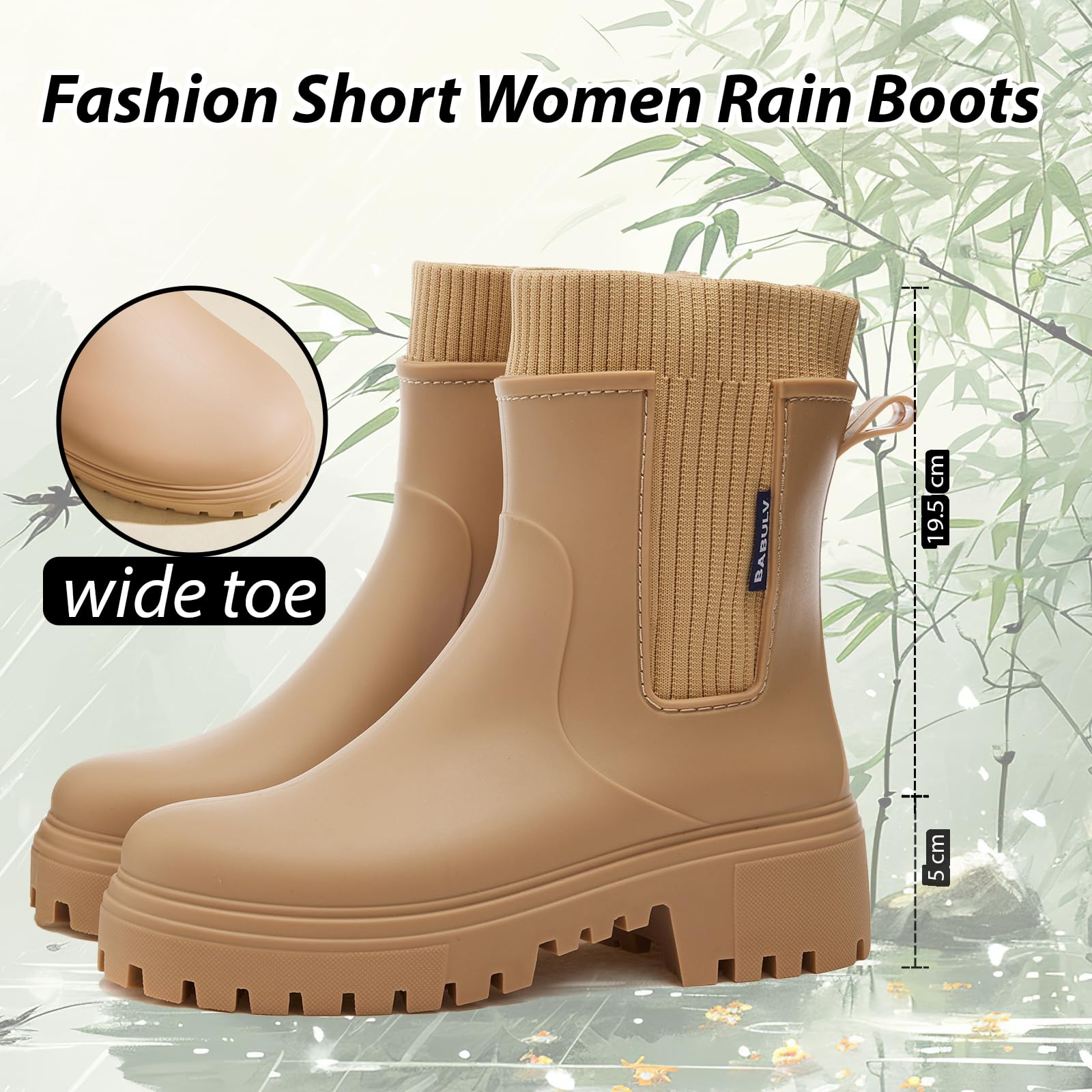 AONETIGER Gummistiefel Damen Regenschuhe Halbhoch Wasserdicht 36-41 EU