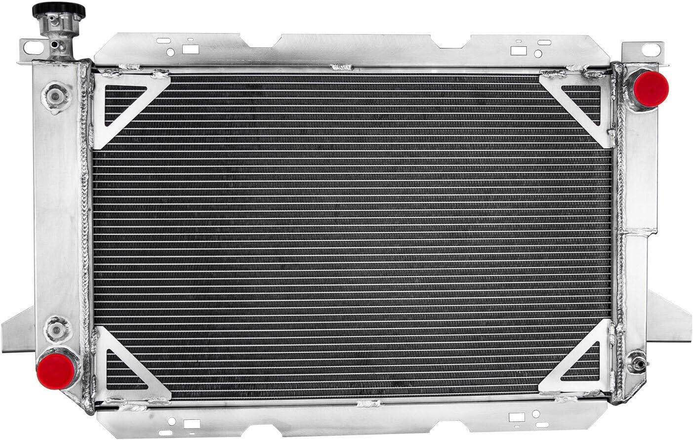 for 1983-1997 Ford Bronco F-150 F-250 F-350 V8 4 Row Radiator Shroud Fan Relay, Replacement Radiator, Aluminum Radiator, radiadores