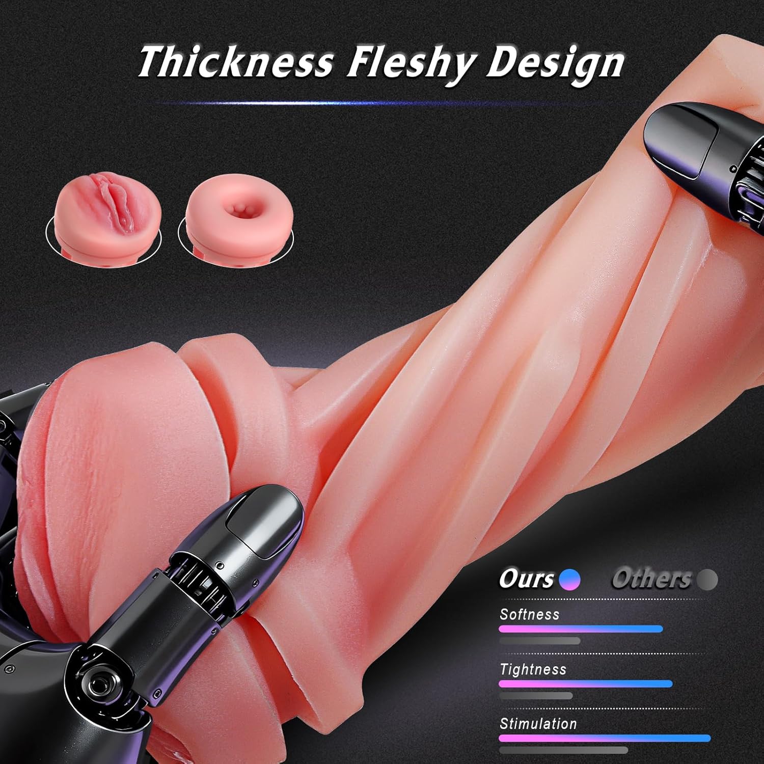 Male Masturbator Sex Toys for Men - Vibrating Pocket Pussy Penis Pump 2 Sleeves Realistic Fleshy with 9 Sucking & 9 Vibrating, Adult Toys Mens Sex Toy, LCD Display Penis Training Stroker Sex Machine