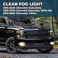 Vista 2 de ECOTRIC Luces antiniebla con labios cromados Compatibles con lámparas de parachoques 2015-2020 Chevy Chevrolet Tahoe Suburban con interruptor y kit