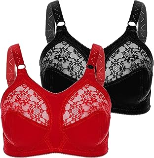 حمالة صدر للنساء S877 بحزام قابل للتعديل عبوة من 2 متعدد الألوان 34 لاسو قطن سلكي حديث