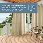 Exclusive Home Curtains Indoor/Outdoor Solid Cabana Grommet Top Curtain Panels, 54"x96", Natural, Set of 2