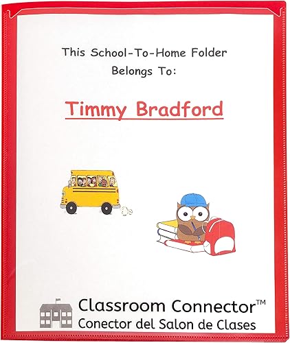 Miniatura 4 de C-Line Classroom Connector Cartera de múltiples bolsillos para la escuela al hogar, rojo, 15BX (32304), 9.5 x 11.75 x 0.25