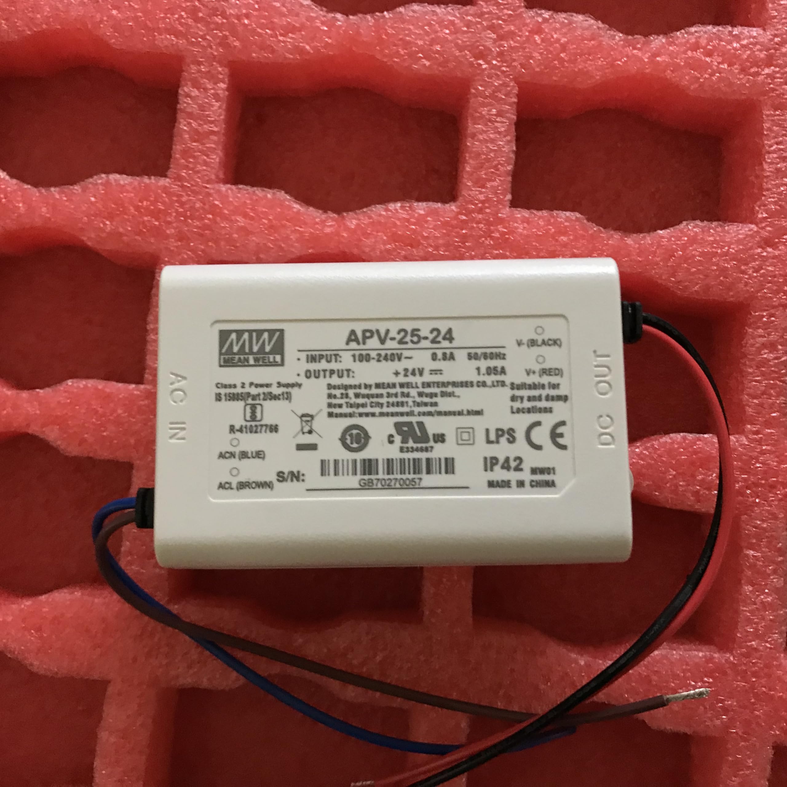 Mean Well APV-25-12 25.2W Single Output Switching Power Supply APV-25 12V 2.1A