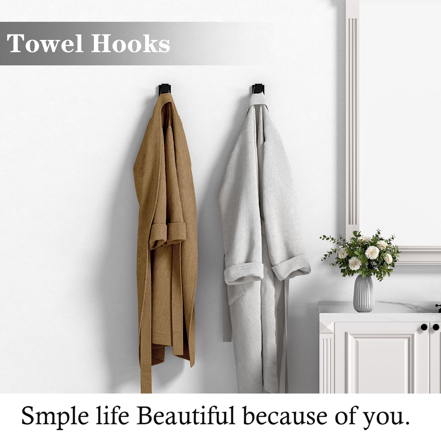 Portasciugamani Ad Anello Nero Opaco - Acciaio Inox SUS304, Montaggio A Parete, Per Bagno Moderno - Foto 6