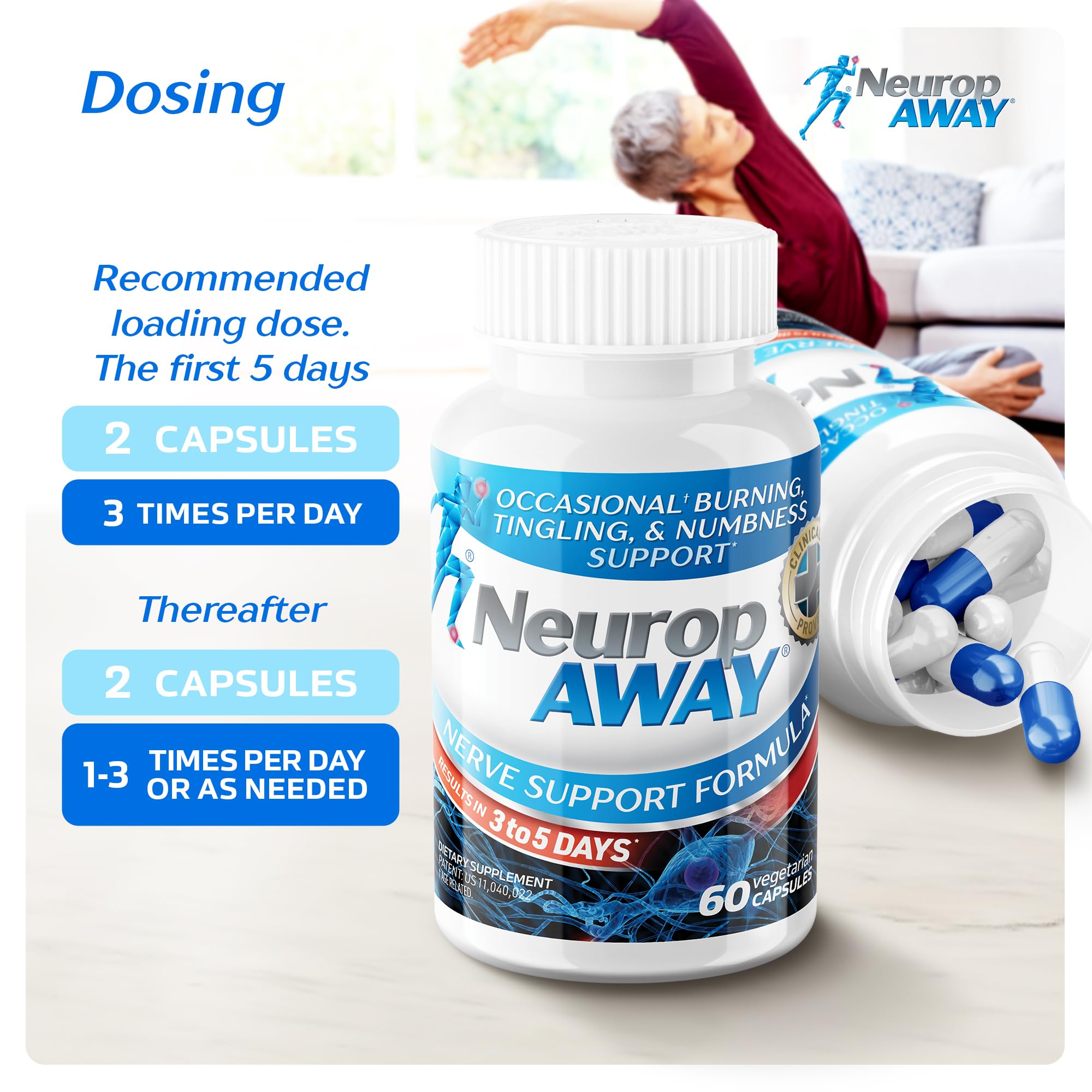 NeuropAWAY Nerve Support Supplement – Taurine, R-Alpha Lipoic Acid, Acetyl-L-Carnitine & Vitamin B12 – Supports Healthy Nerve Function As You Age - 60 Capsules — Amazon image 7
