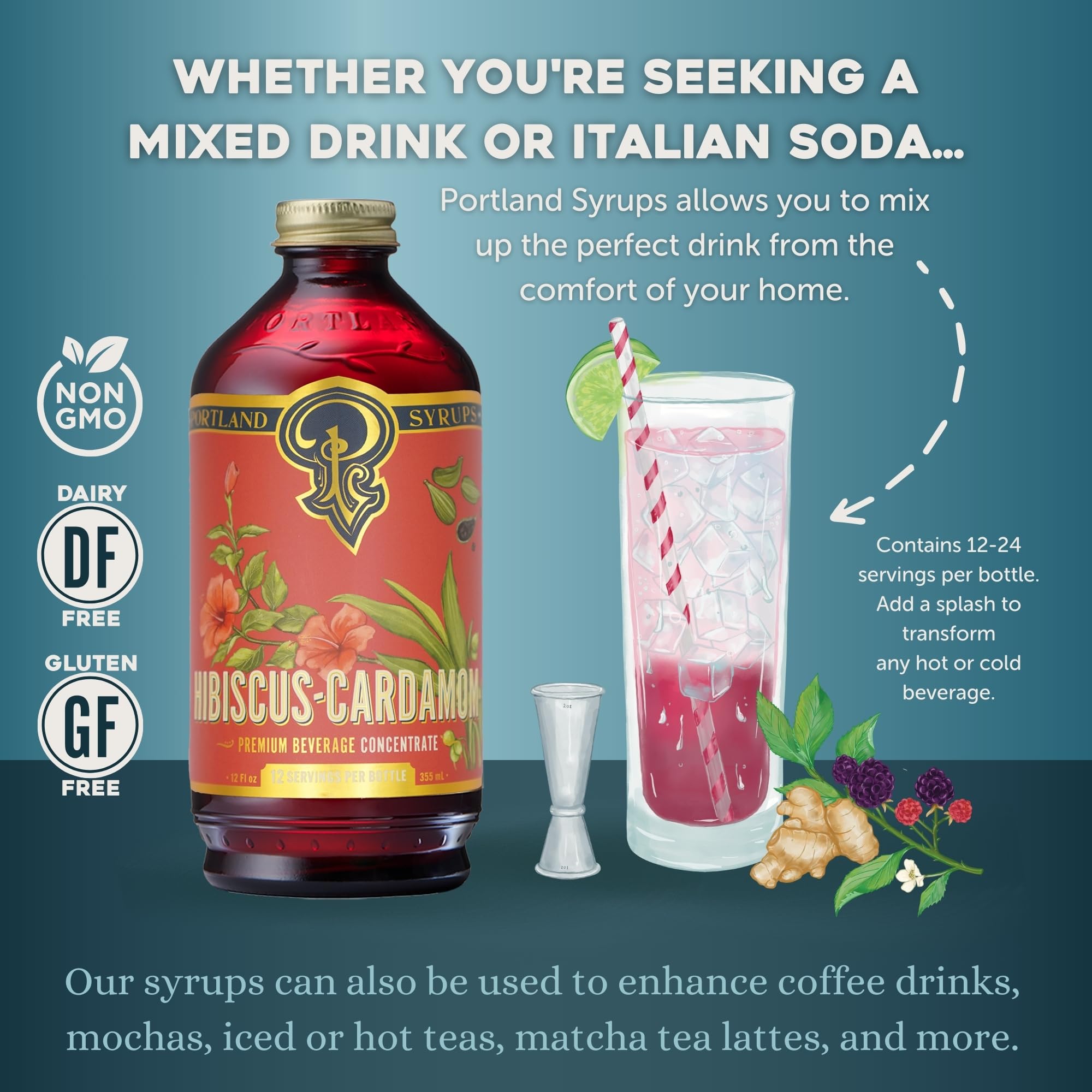 Amazon.com: Portland Syrups Hibiscus Cardamom Syrup - Craft