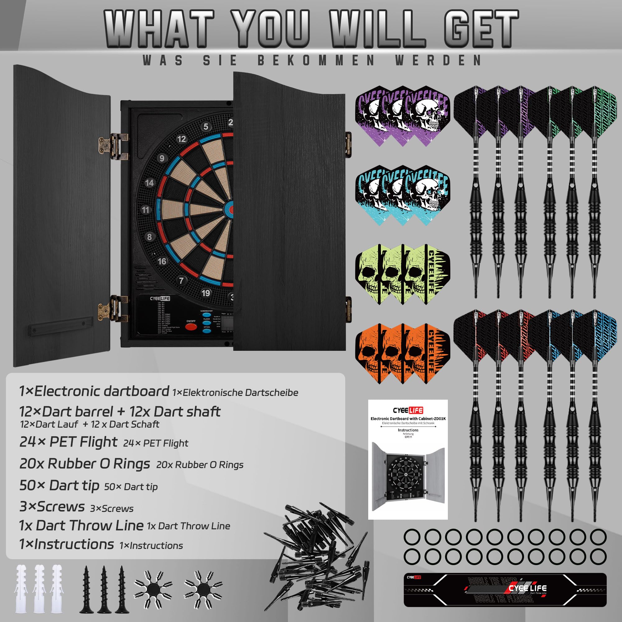 12 Freccette Con Punte Morbide, Freccette Elettroniche, 24 Disegni Di - Foto 12