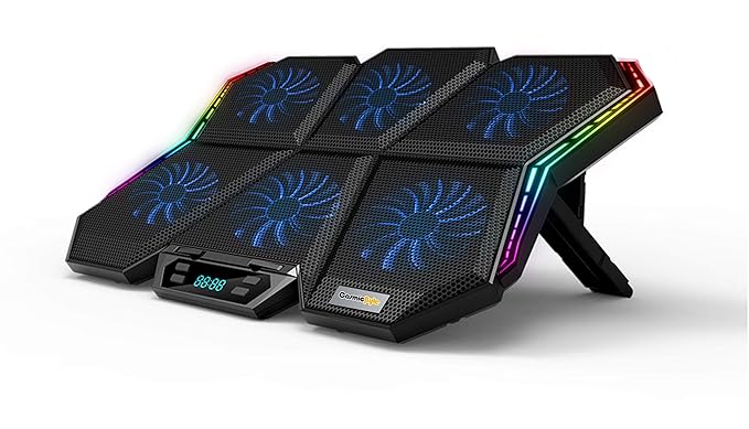 Cosmic Byte Meteoroid RGB Laptop Cooling Pad with 6 Fan Upto 17 inch laptops (Black/Blue)