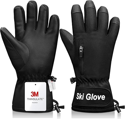 Odtmger Warm and Breathable Snow Gloves - Waterproof and Anti-Slip Ski Gloves for Boys & Girls, Men & Women