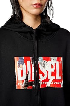 DIESEL ディーゼル フェイクレザーパイピングスウェットワンピース スタッズ DIESEL ディーゼル フェイクレザーパイピングスウェット