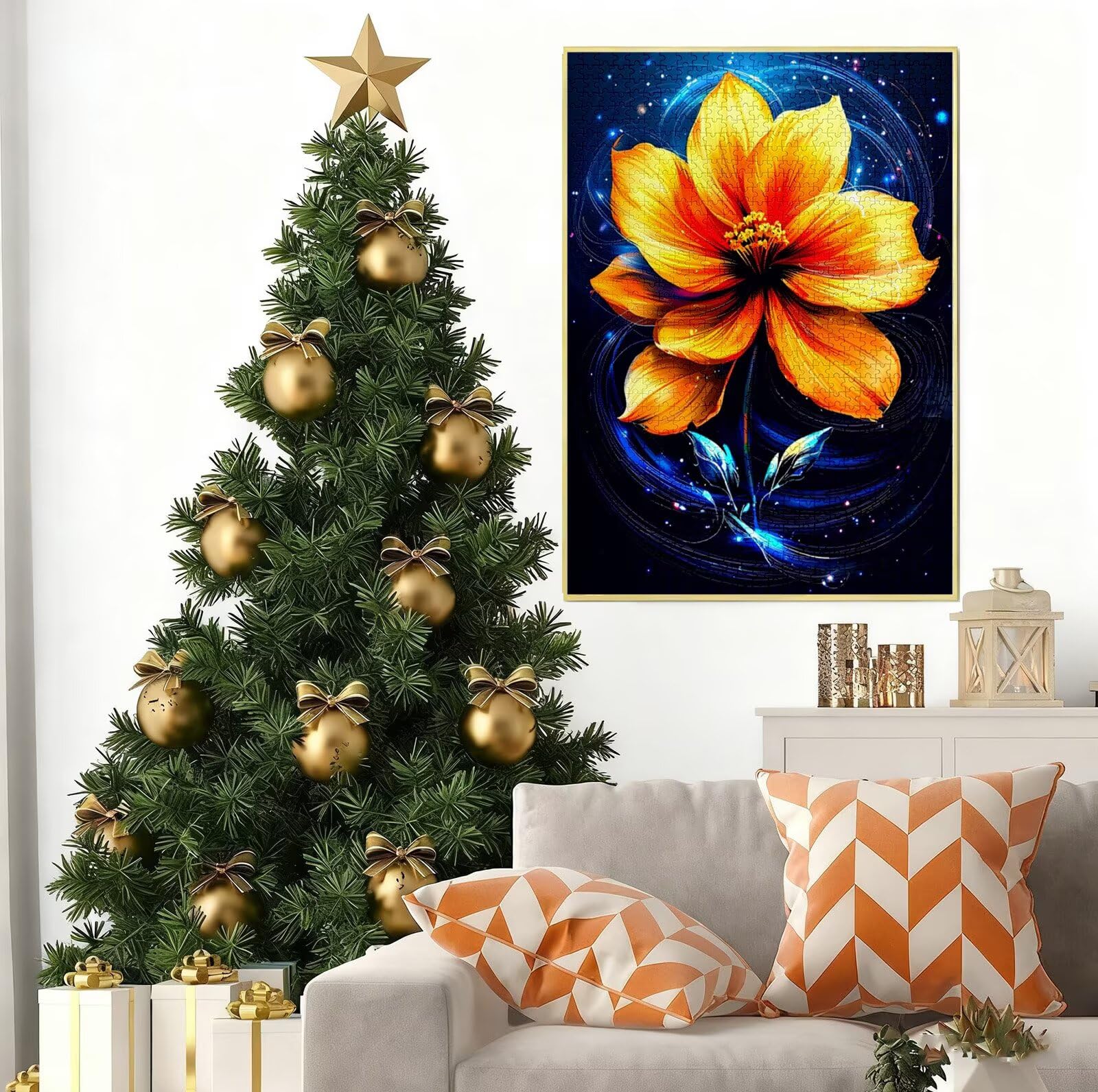 Puzzle 2000 Teile Erwachsene, Blume Puzzle 2000 Teile, EIN Herausforderndes Rätsel, Sternenhimmel Holzpuzzle Erwachsene mit Verpackungsbox, Puzzlespiele für Die Ganze Familie, Wanddeko Geschenk B-6017