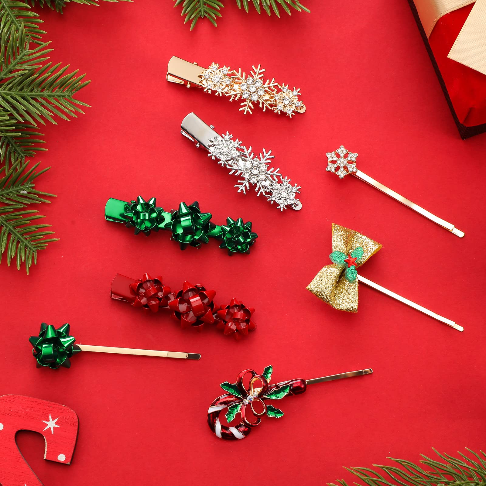 Amazon.com : 16 Peace Christmas Hair Clips for Women Rhinestone