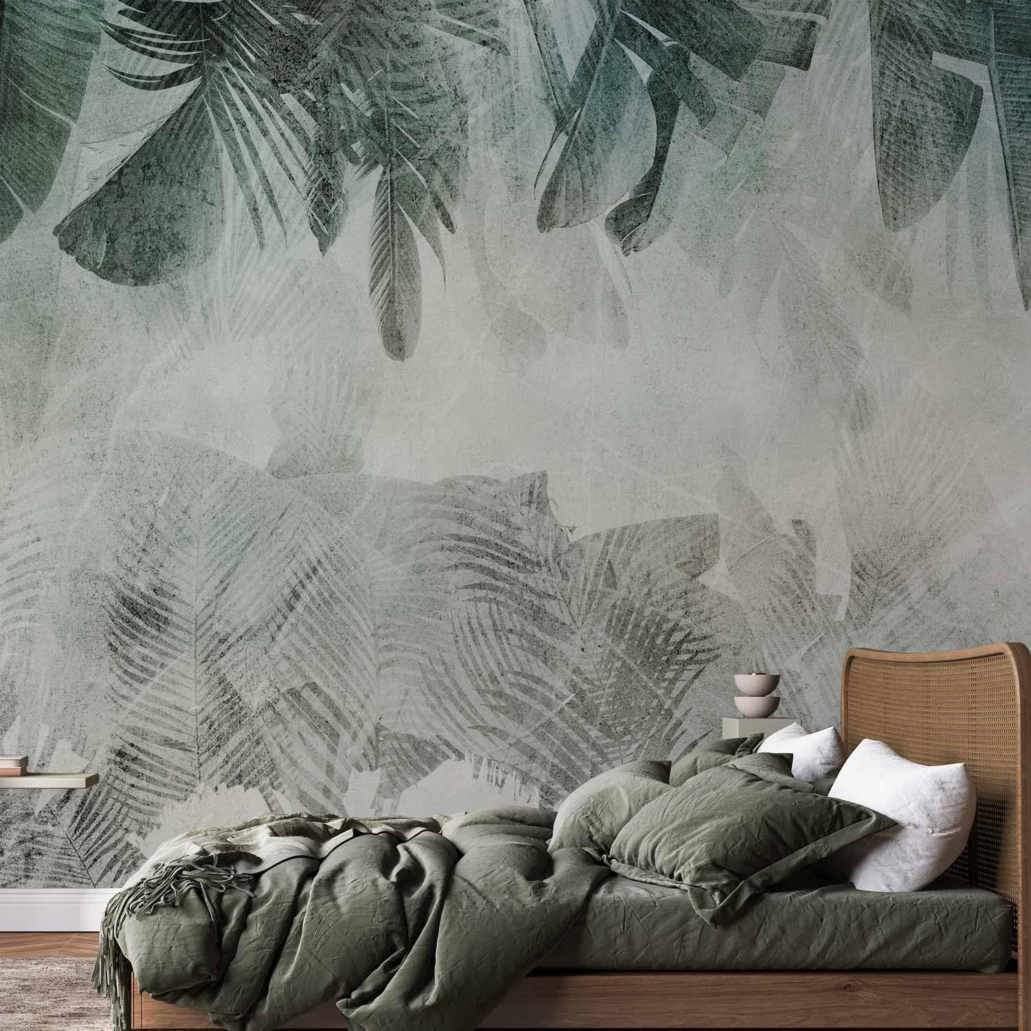 murando - Carta da Parati Moderna Spessa per Soggiorno, Foglie, 400x280 cm | Fotomurali in TNT, Spessore Maggiore, Decorazione da Muro XXL, Poster Giganti da Parete, Tropicali, Produzione Europea