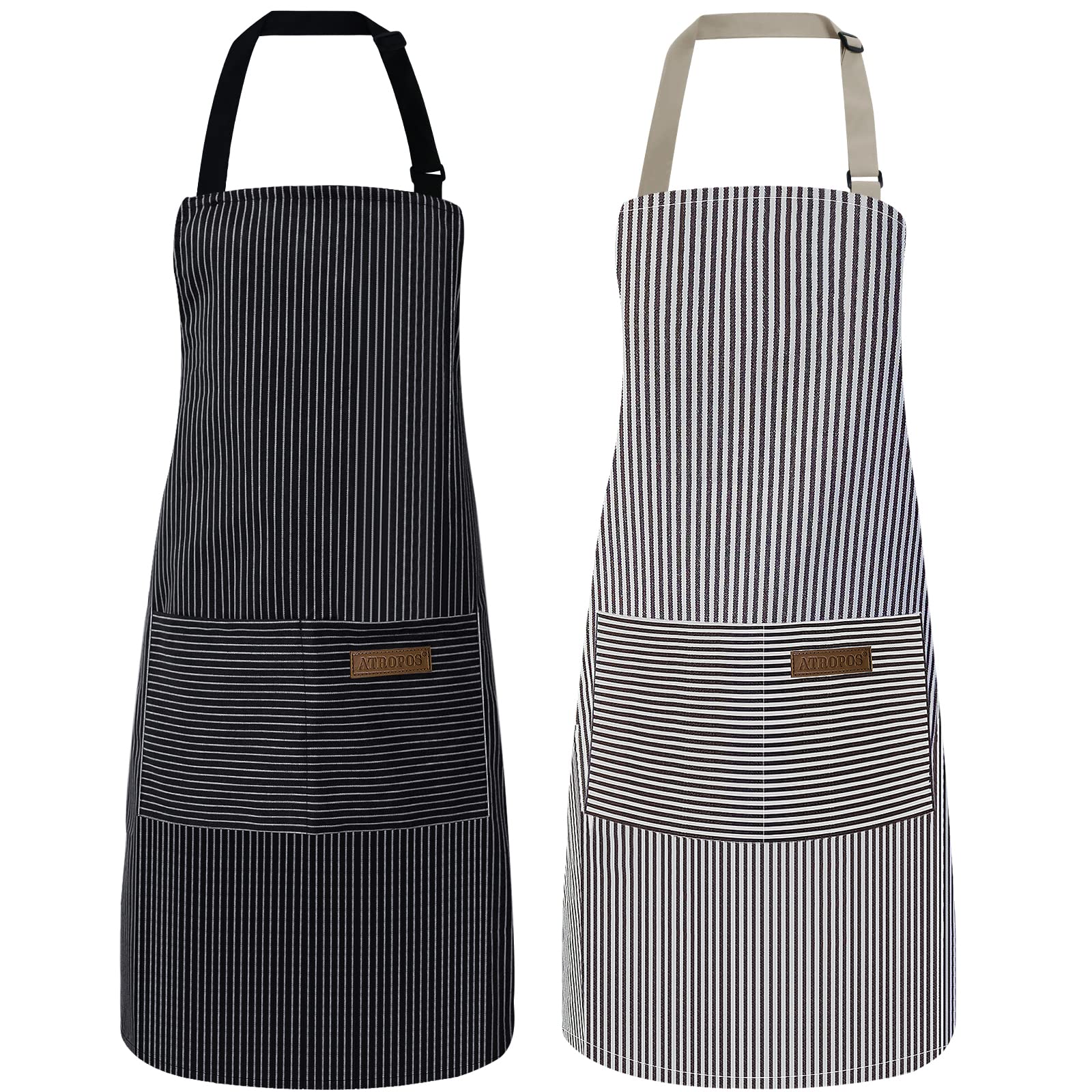 ATROPOS 2 delantales para mujer con bolsillos, delantales para hombre, delantal de cocina (unisex)