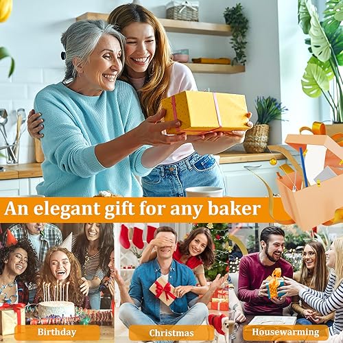 Miniatura 8 de GLMFAN Cuchillo de lazo de pan, rebanador de pan para pan casero, cortador de masa madre dentada de 15.7 pulgadas para bagels y baguettes, cuchillo