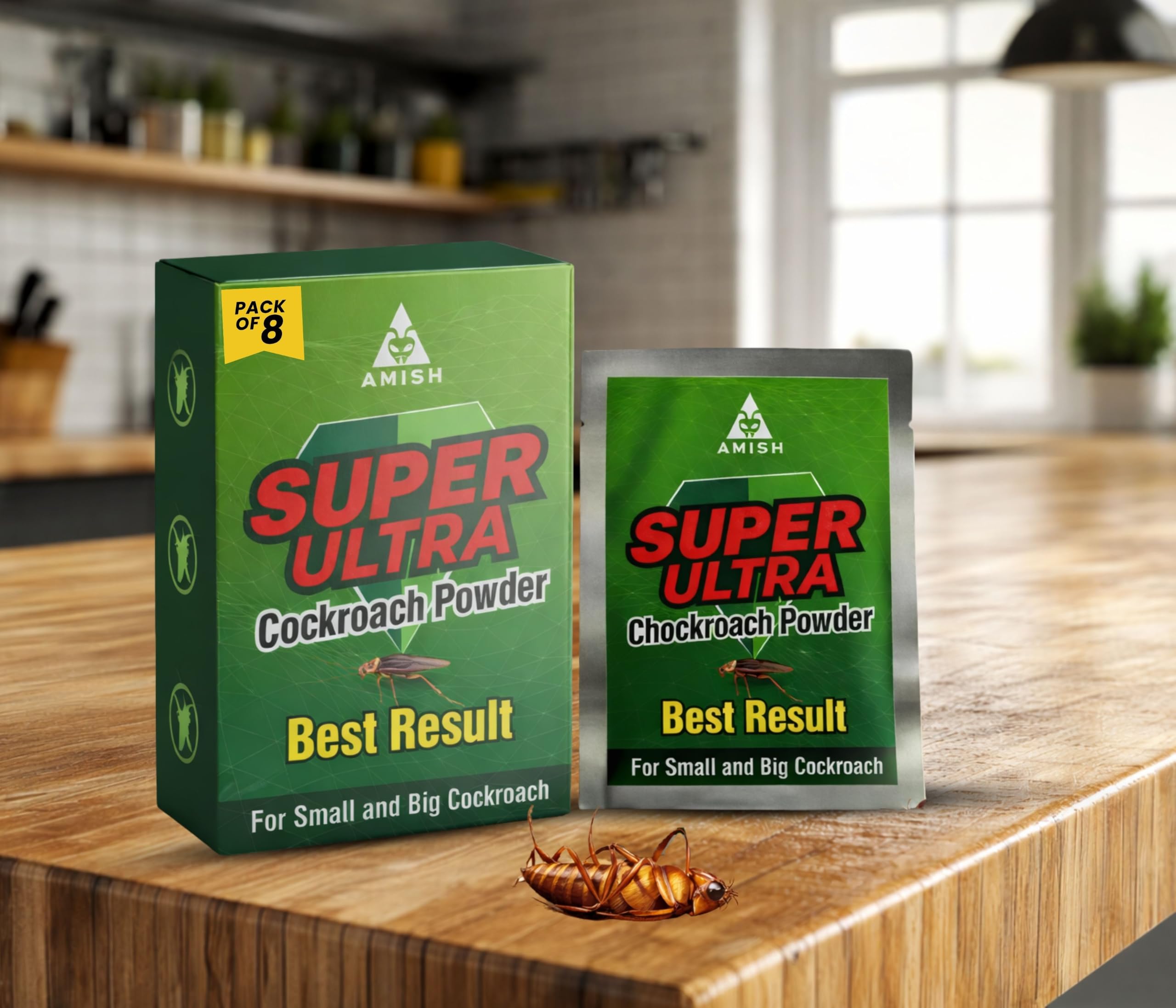 Amish C Herbal Cockroach Powder 10g Pack of 8 – 100% Organic, Chemical-Free, Fast-Acting Roach Repellent – Eliminates Entire Infestation in 10 Minutes – Safe for Homes with Kids & Pets-image-12