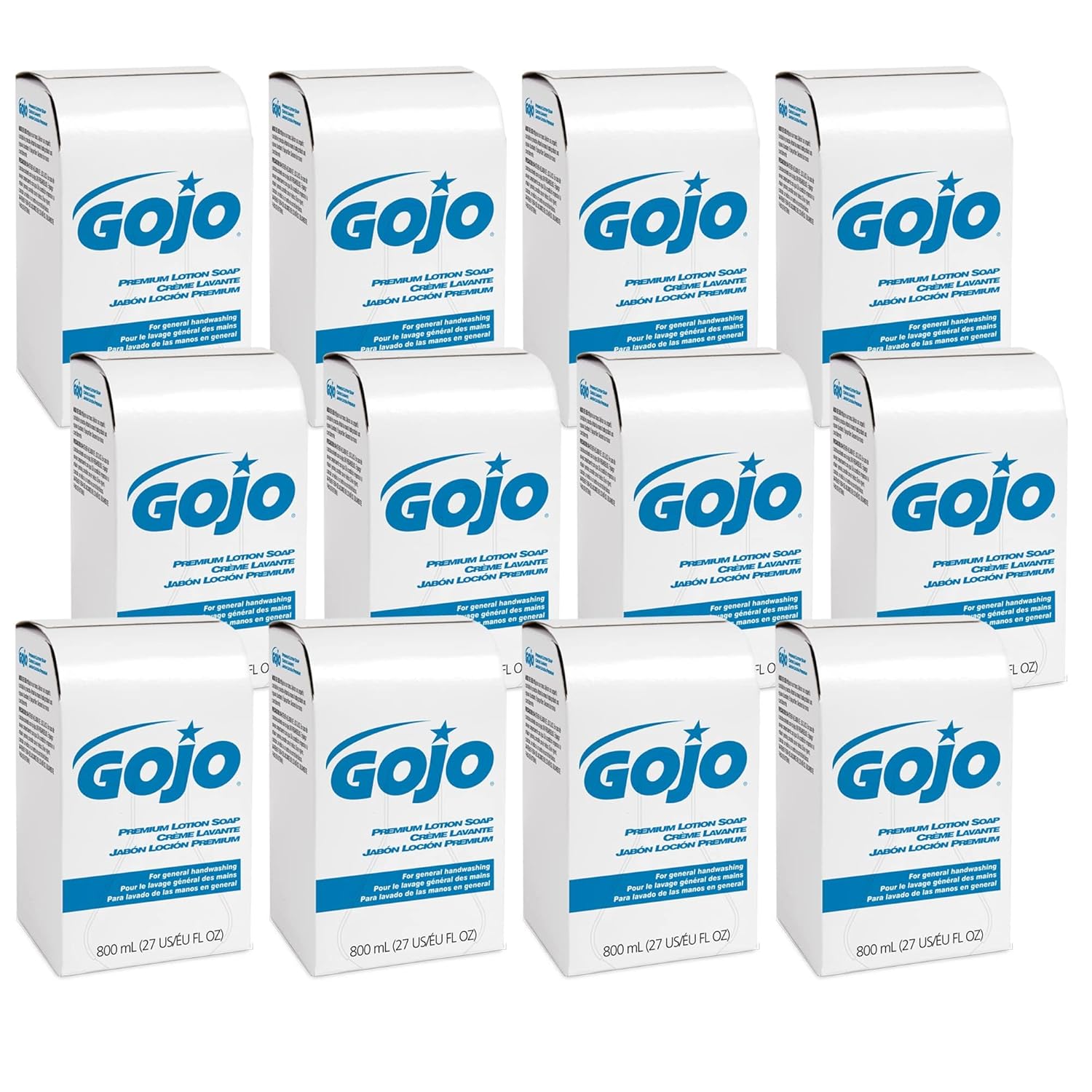 GOJO Premium Lotion Soap Waterfall Fragrance 800 mL Lotion Hand Soap Refill 800 Series Bag-In-Box Soap Dispenser Pack