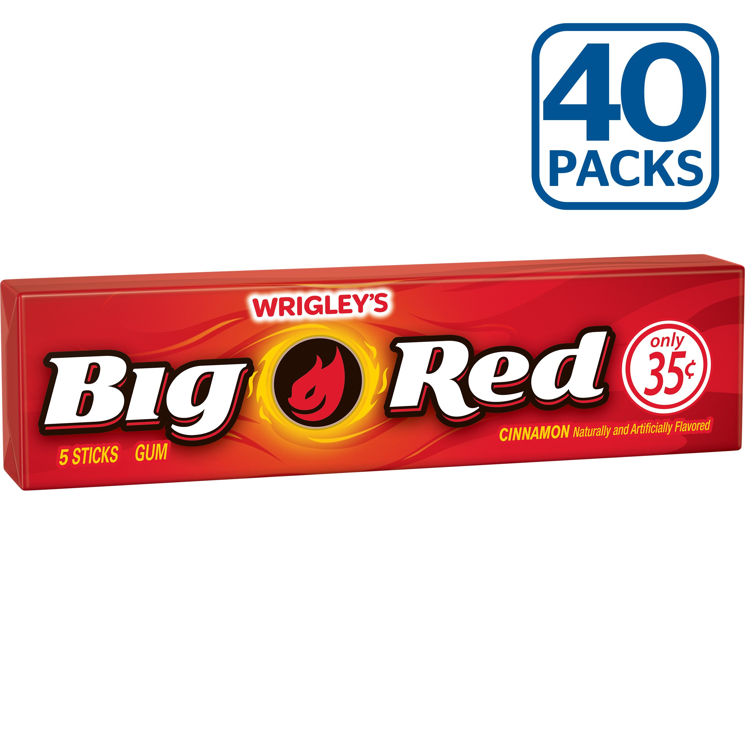 WRIGLEY'S BIG RED Cinnamon Chewing Gum, 5Stick Pack (40 packs) Buy