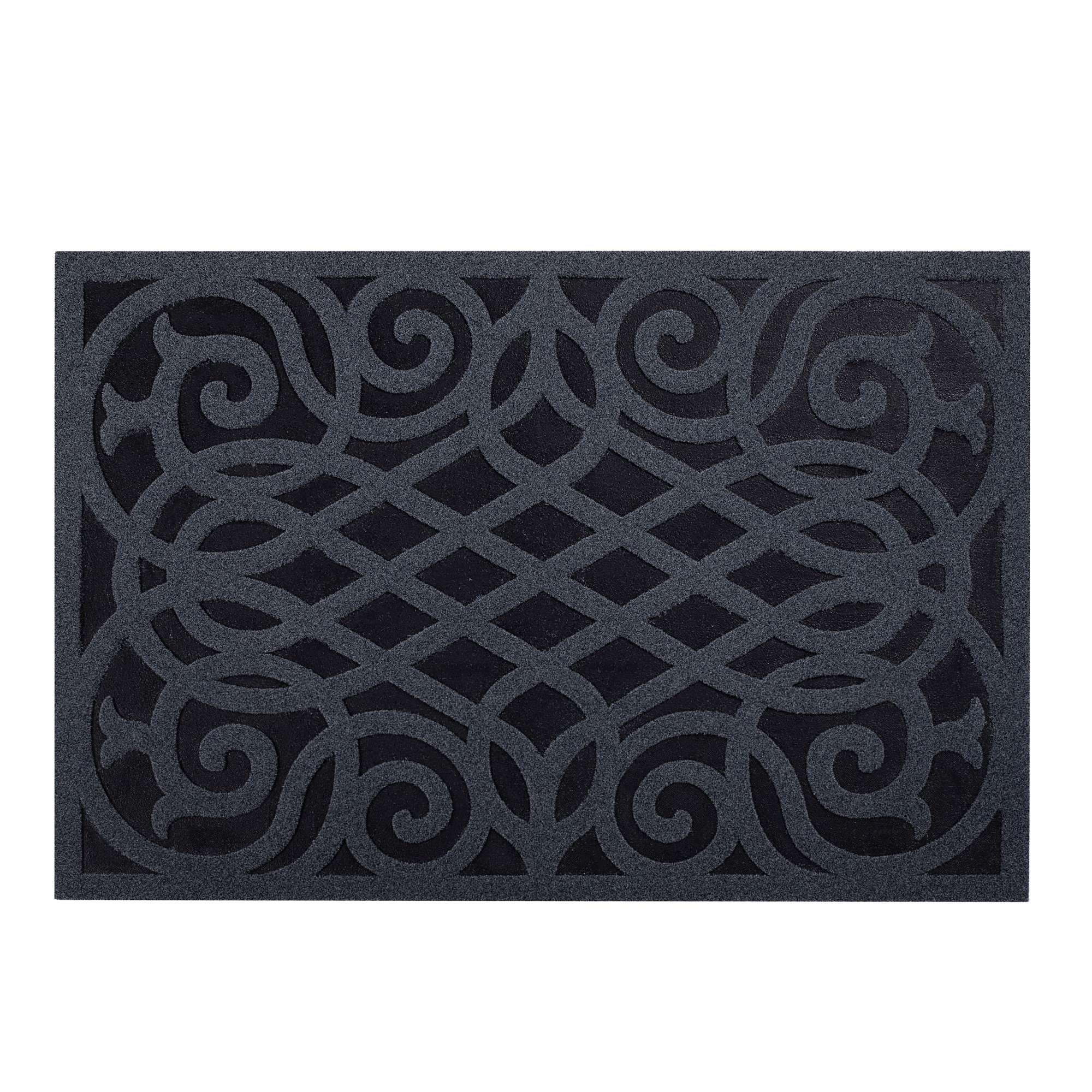 Rackhams Dark/Grey Victorian Style Eco Indoor/Outdoor Door Mat - 91 X 61Cm - Yes (Suitable For Indoors)