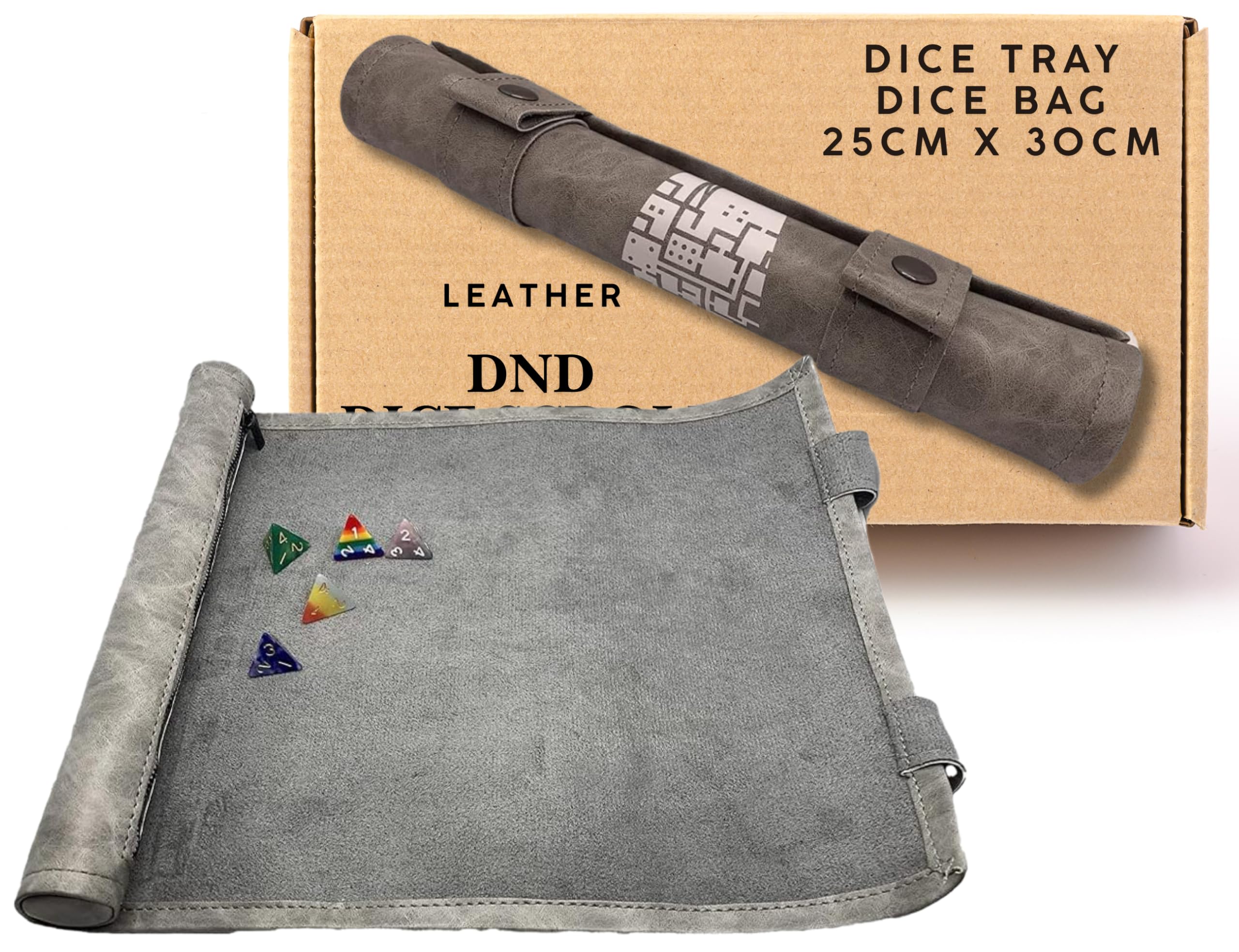 The Grinning Gargoyle Grey Portable Folding Game Gargoyle And - Dice Storage Rolling Tray Dnd Mat For Any Dice Or Company Perfect Pathfinder Dungeons Dragons (Grey)