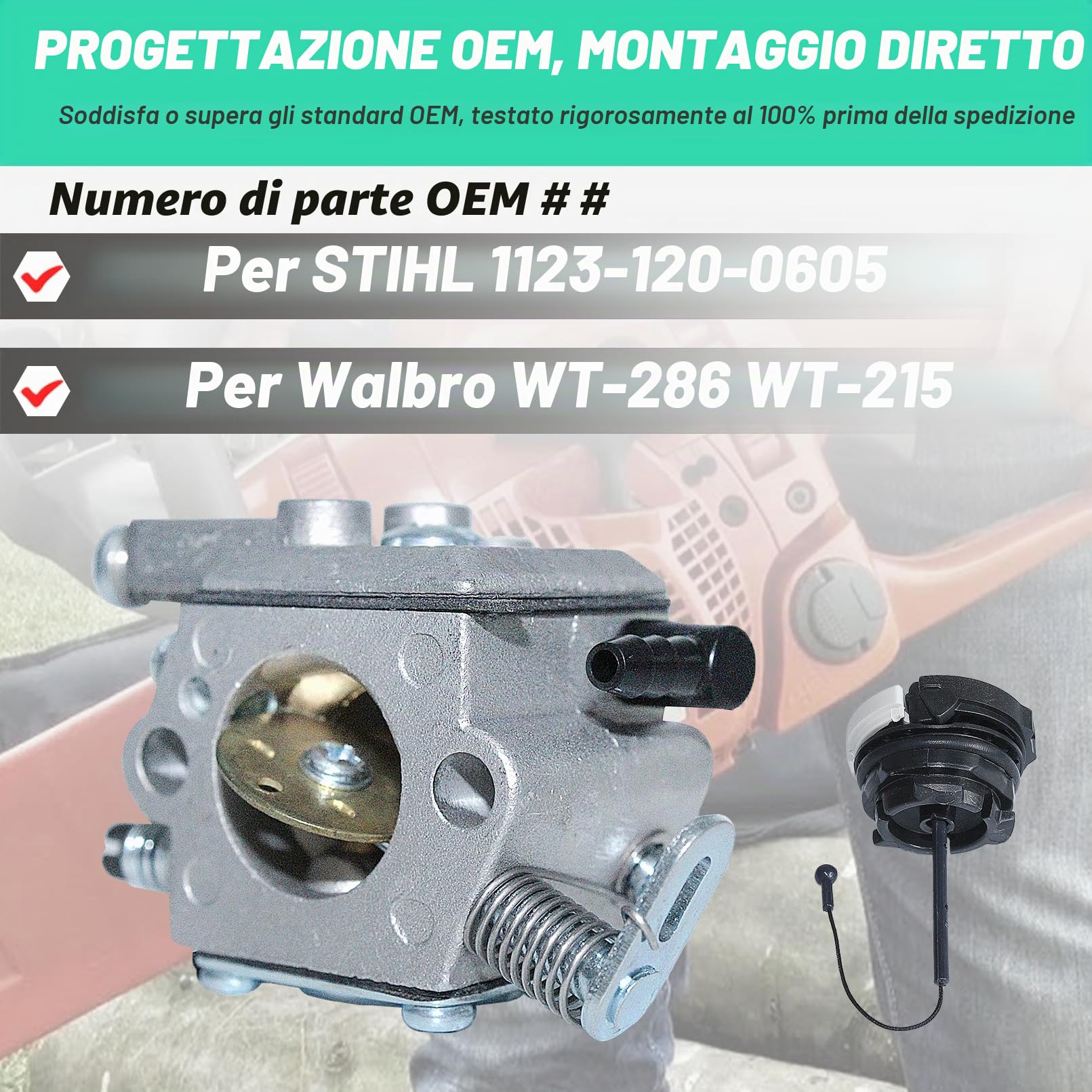 Kit Carburatore per STIHL 021, 023, 025, MS 210, MS 230, MS 250 Motosega, ADEFOL Parti di Ricambio include Carburatore e Guarnizione Candela Tubo Filtro Tappo Accessorio 13 in 1