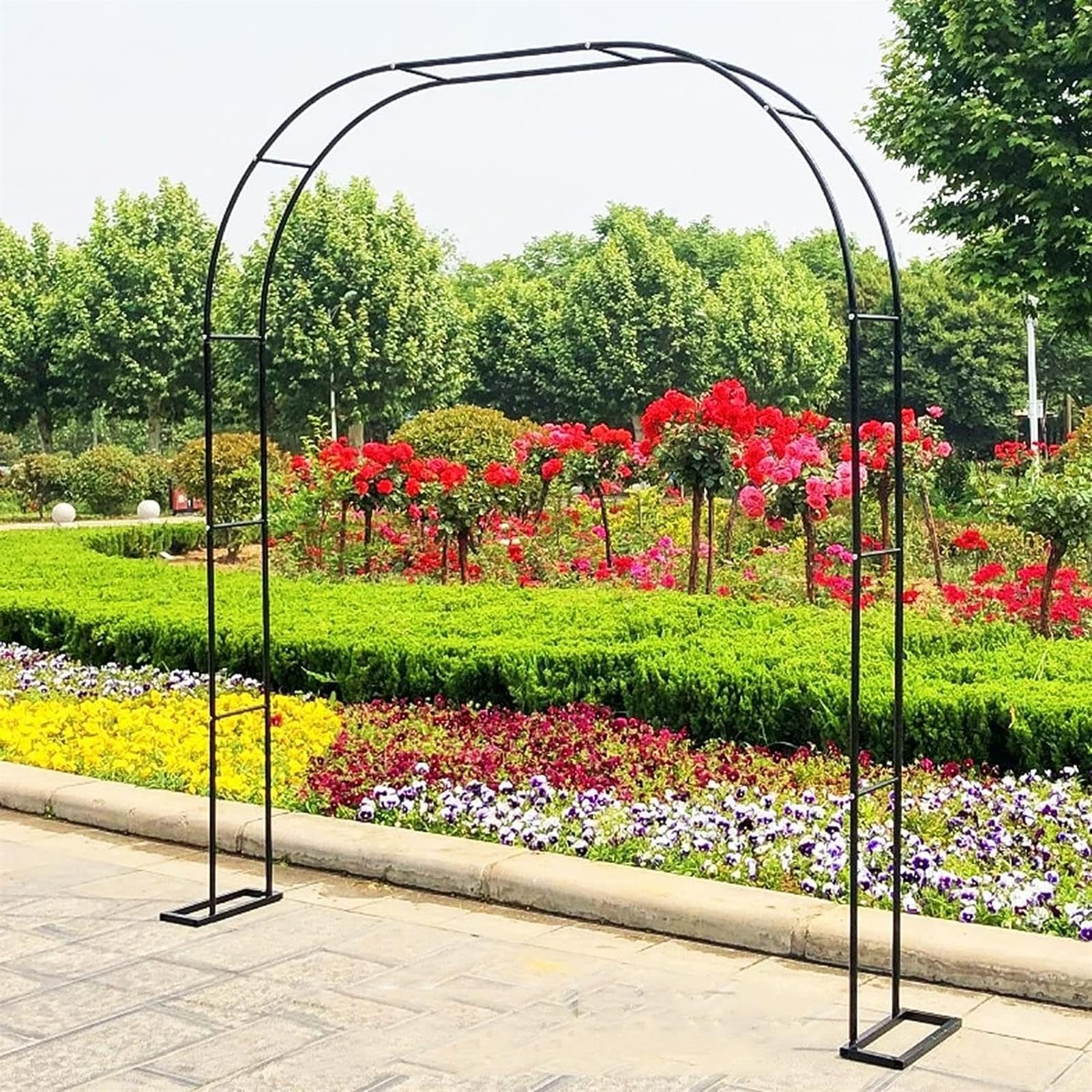Poster (Mat) - Prieel met Koepel en Bloemen - 70x105 cm Foto op Posterpapier met een