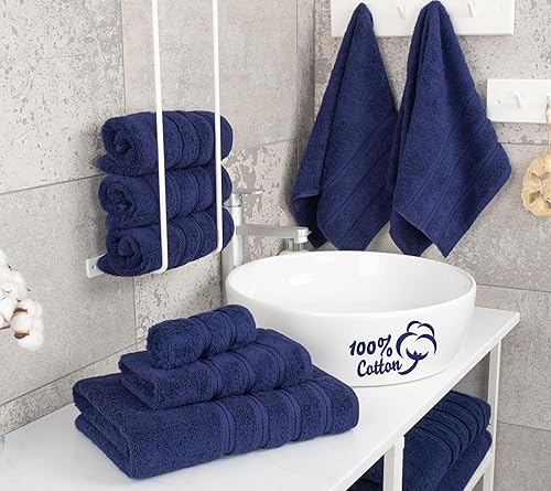 Miniatura 416 de American Soft Linen - Juego de 4 toallas de baño, 100% de algodón turco de 27 x 54 pulgadas, toallas de baño extragrandes, toallas para ducha