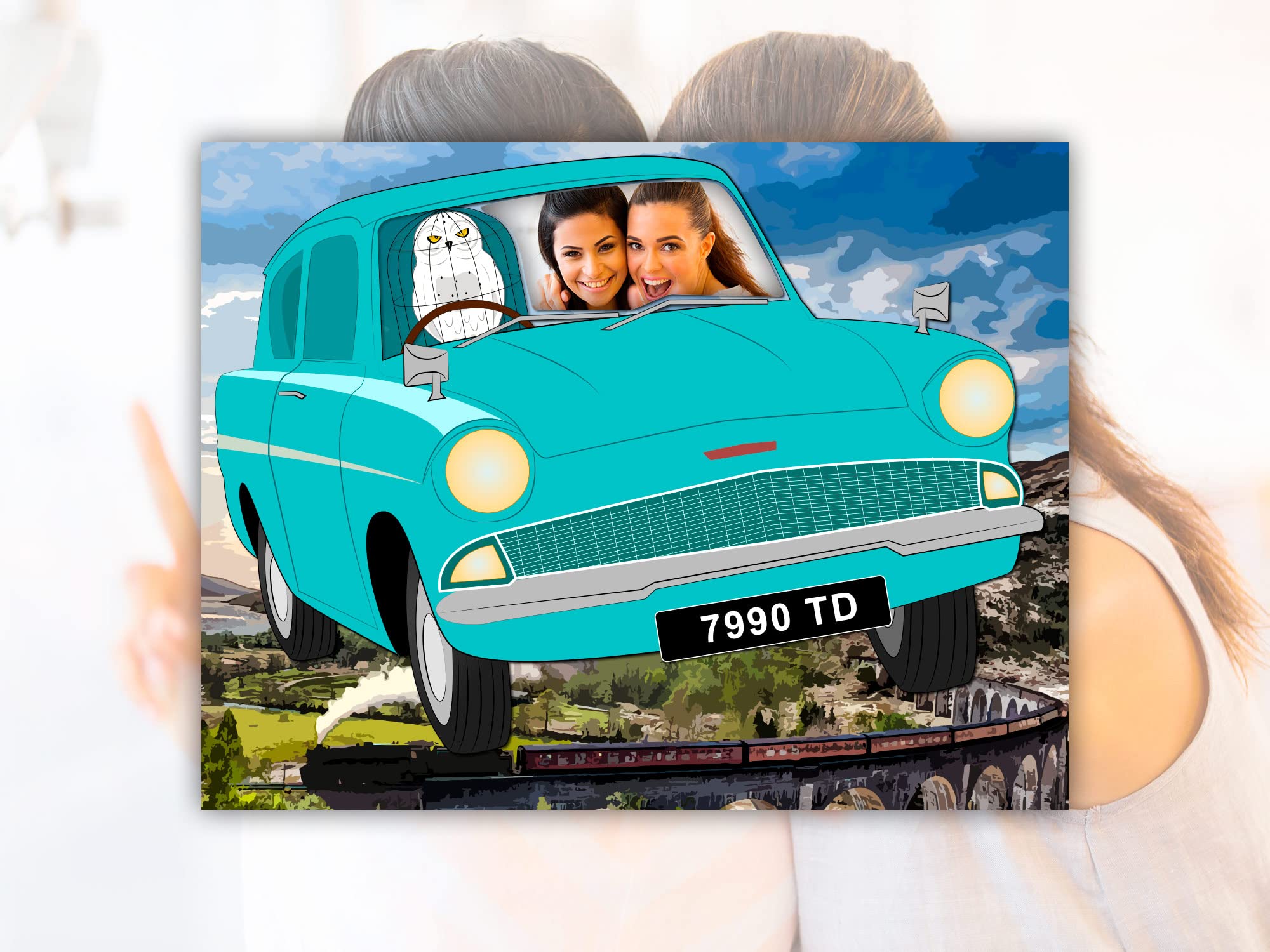 Oedim Photocall Coche Mágico, 140x140cm, Photocall Decorativo para Eventos o Celebraciones puntuales, Photocall Divertido