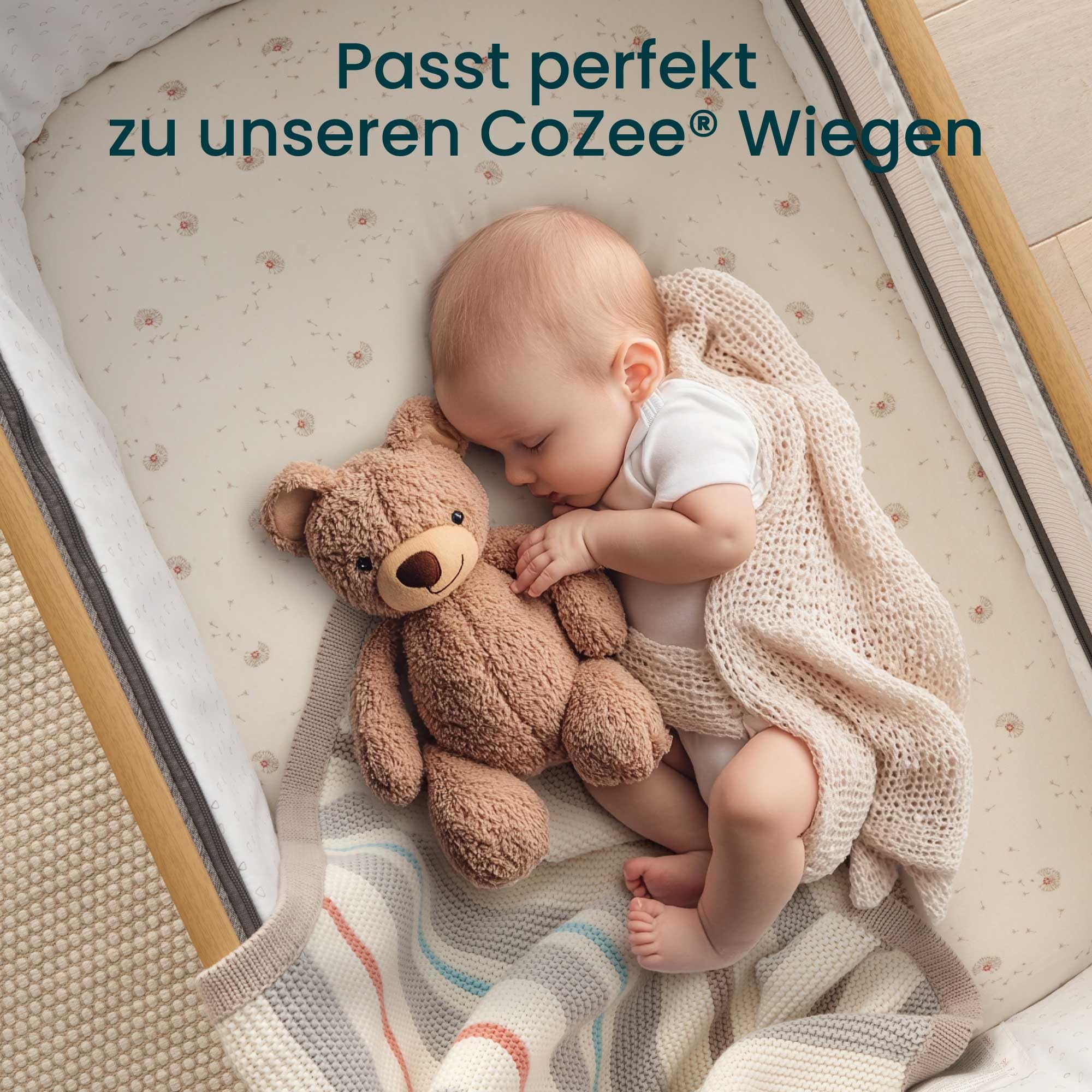 Tutti Bambini 100% Matratzenschoner Babybett mit Nässeschutz - Baby Matratzenschoner aus 100% Baumwolle - Weich & Atmungsaktiv, Waschmaschinenfest (81 x 51 cm)