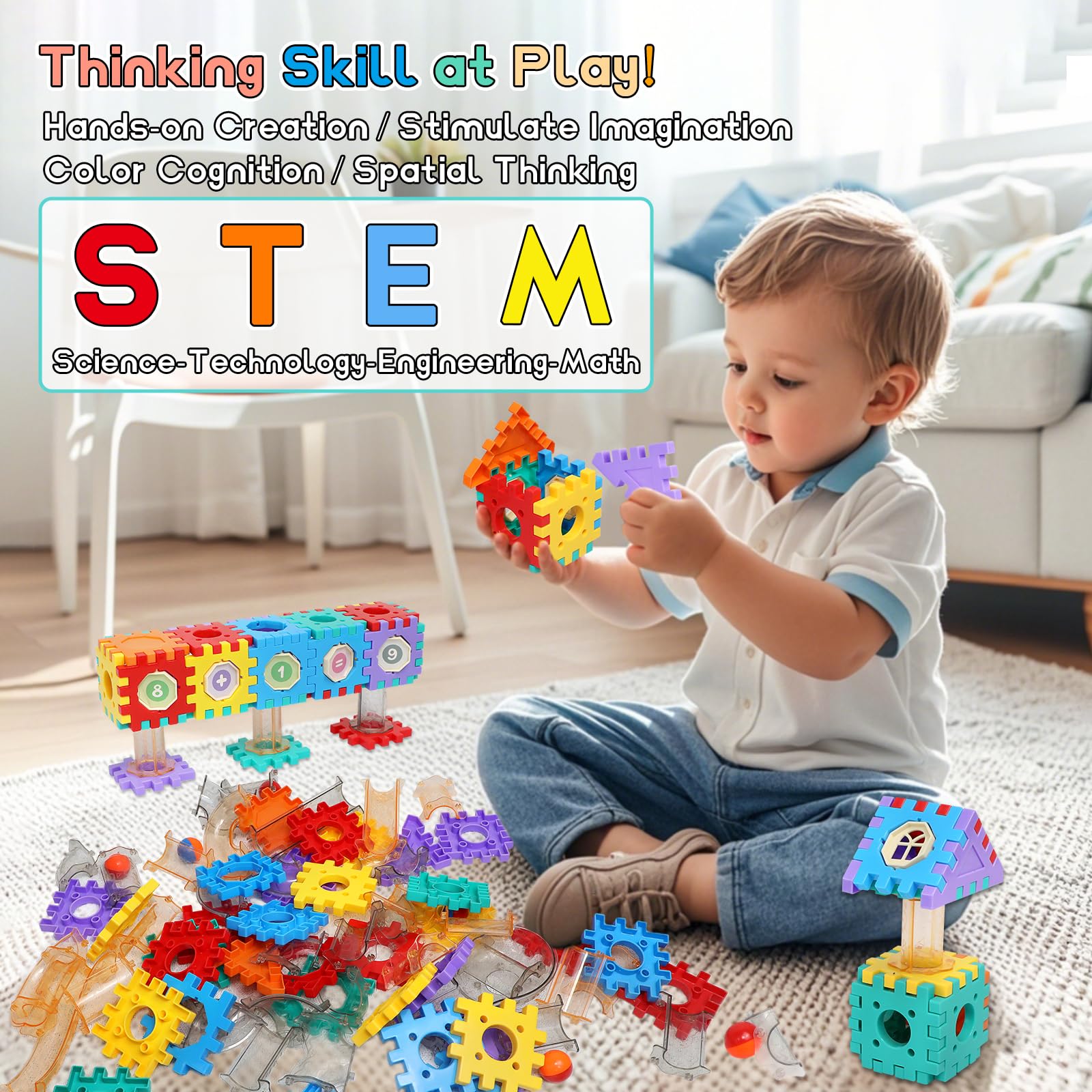 Juguete de aprendizaje de construcción STEM,  234 piezas de canicas corre para niños, pista de carreras educativa bloque de construcción para 5, 6, 7, 8, 9, 10, 11, 12 años, juegos creativos de 6
