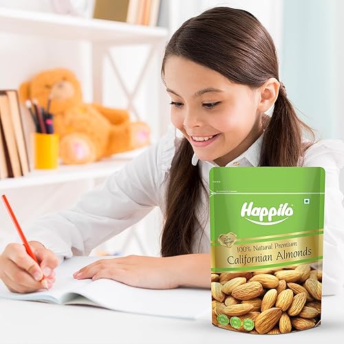 Miniatura 7 de Happilo Almendras de California 100% naturales premium bolsa de 2.2 lbs  Badam Giri Premium  Alto en fibra y aumenta la inmunidad  Nueces reales