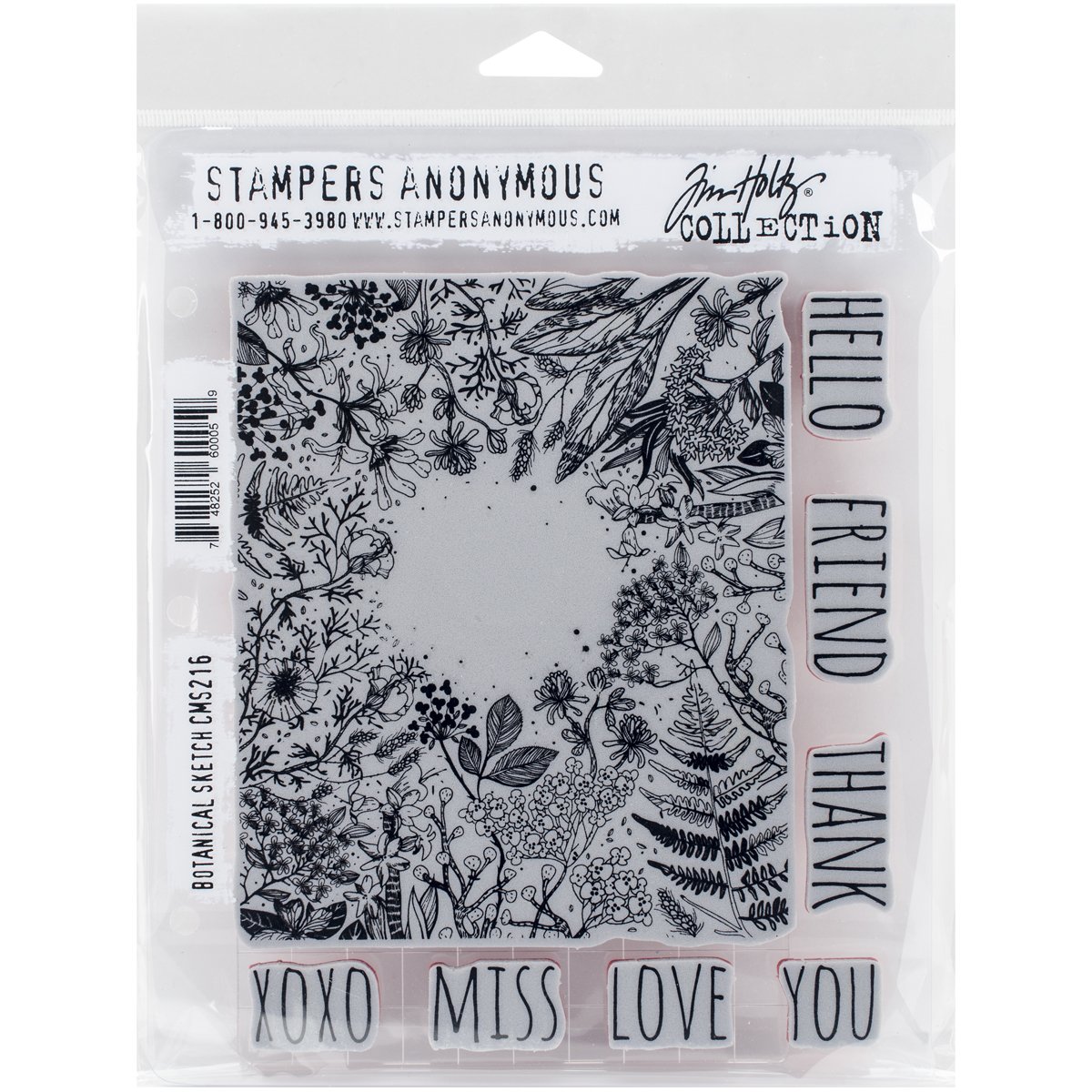 Stampers Anonymous_AGW Cling Botanical Sketch Mounted Stamp