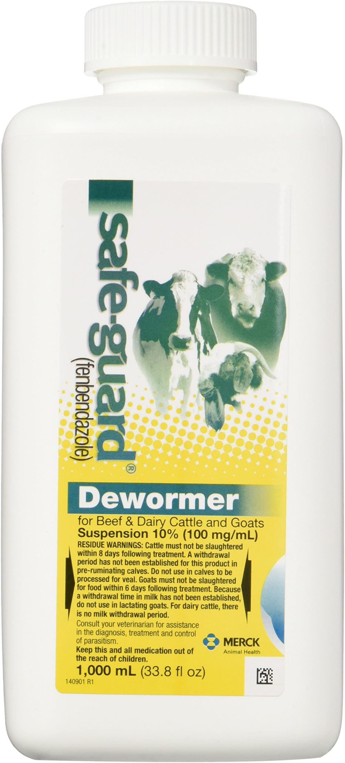 Safe-Guard Dewormer Suspension for Beef, Dairy Cattle and Goats, 1000ml