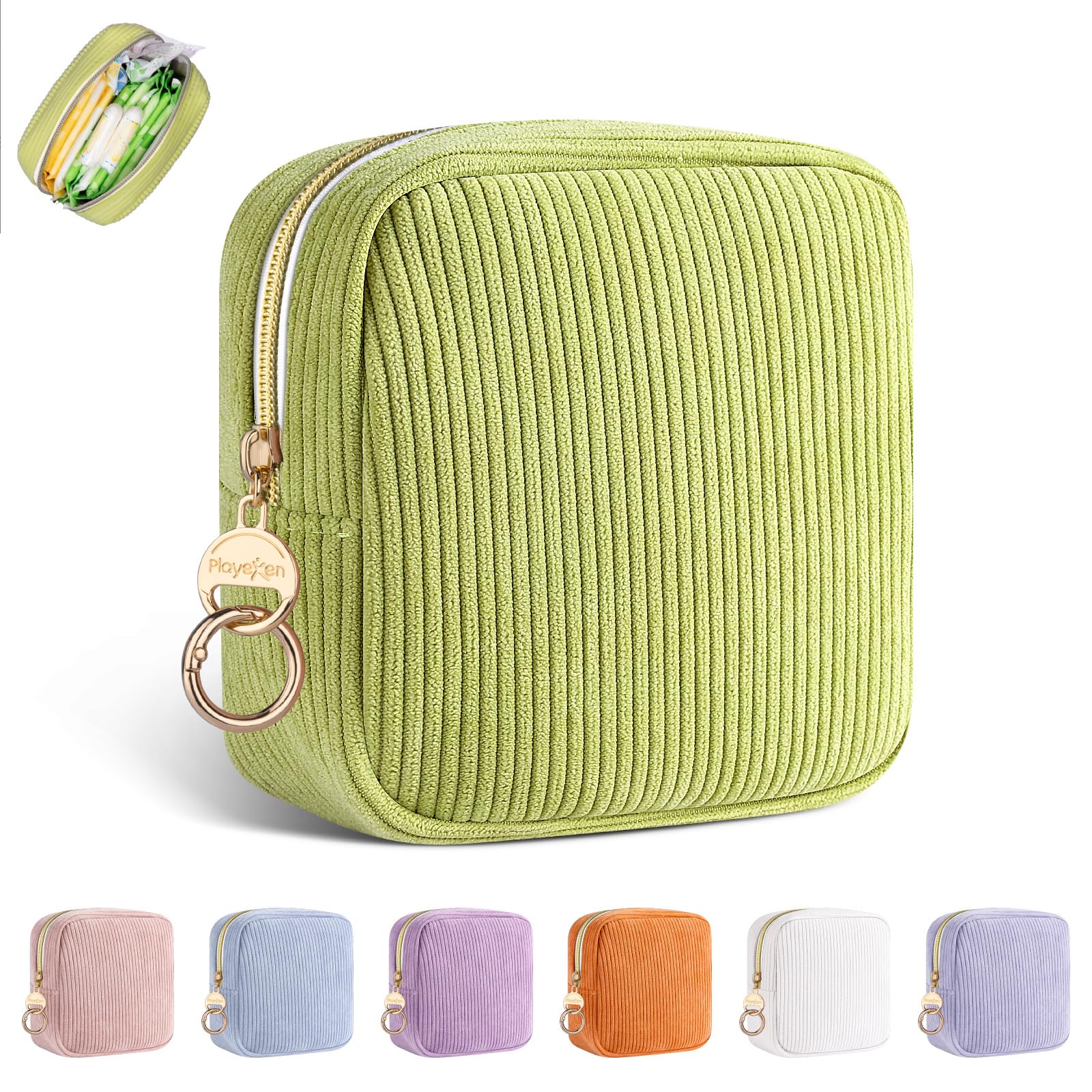 4 Stuks Tampon Opbergtas, Hygiënezakjes Voor Maandverband Menstruatietas Met Ritssluiting Voor Meisjes En Dames Draagbare Tampontas Organizer Grote Capaciteit 12 X 12 Cm