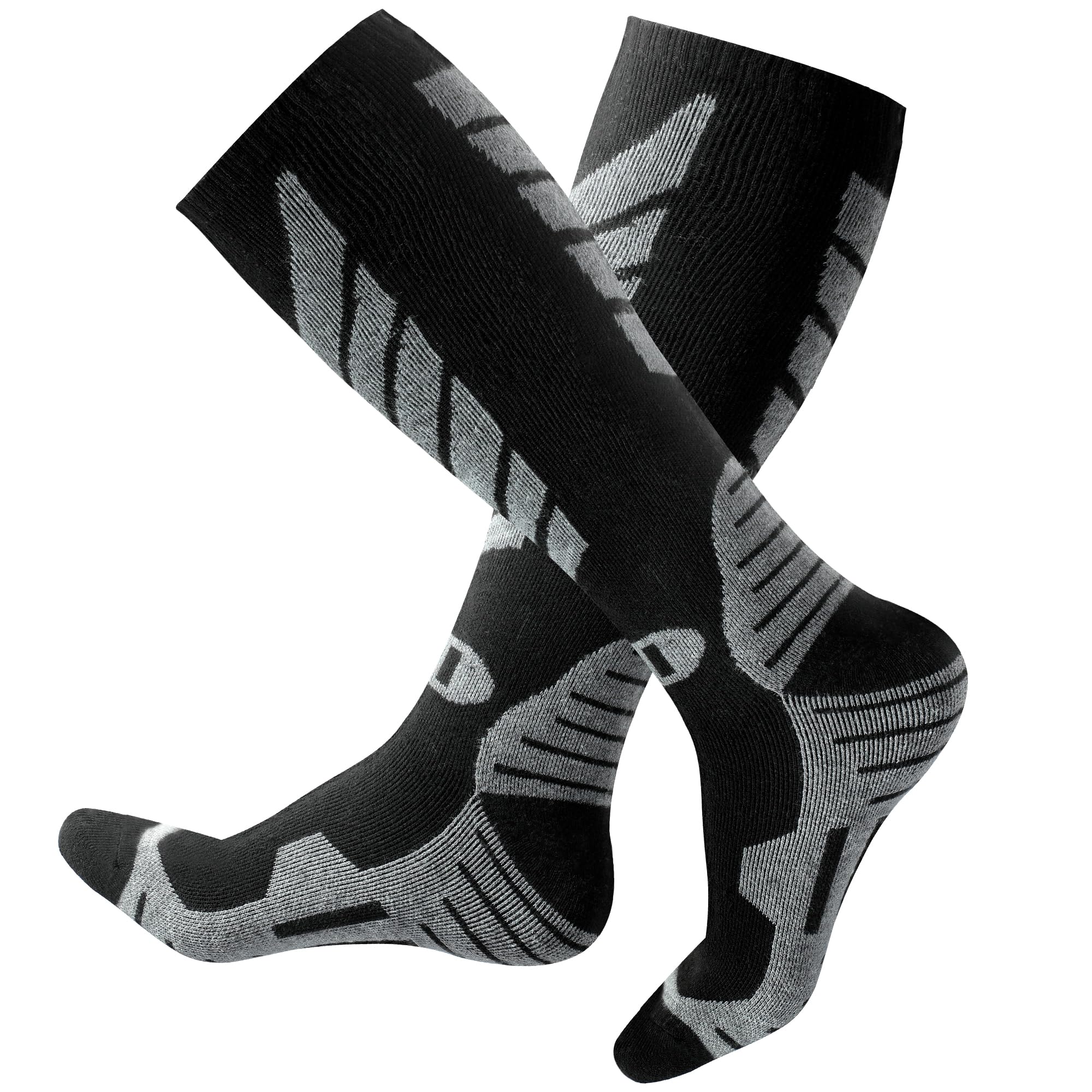 wanchel Merinowoll-Skisocken - 2 Paar knielange Skisocken, winterwarme Snowboard-Thermosocken, Kälteschutzsocken für Herren Damen