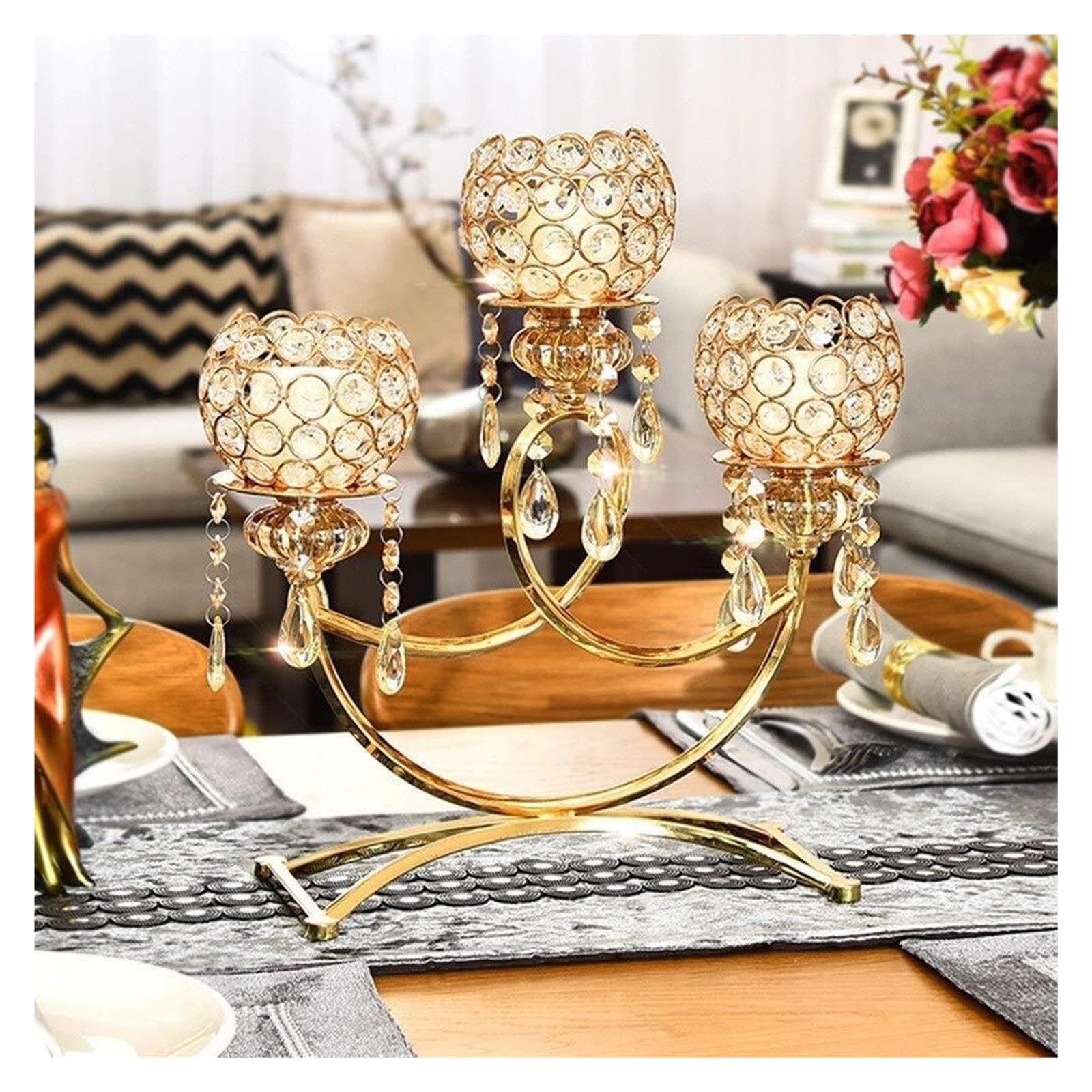 Portacandele Portacandele Decorazione Regalo for Tre Persone della Trama di Nozze Decorazioni per la mensola del Camino