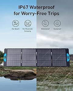 Anker SOLIX PS200 Solar Panel with Adjustable Kickstand, 200W Foldable Portable Solar Charger, IP67 Waterproof, 23% Higher Energy Conversion Efficiency, for Camping, RVs, and Blackouts