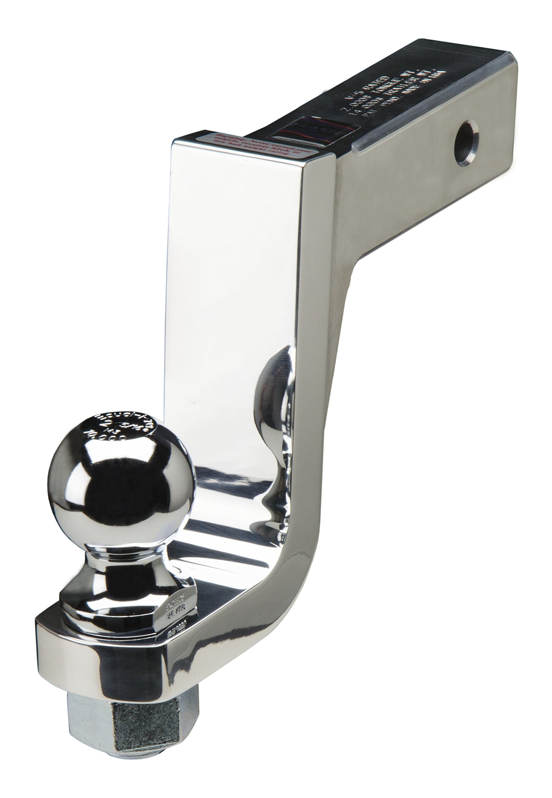 Fastway Diversi-Tech DT-BM4600 Anti-Rattle Ball Mount - 6 Drop, 1 Hole, Polished Aluminum For Trailer Towing