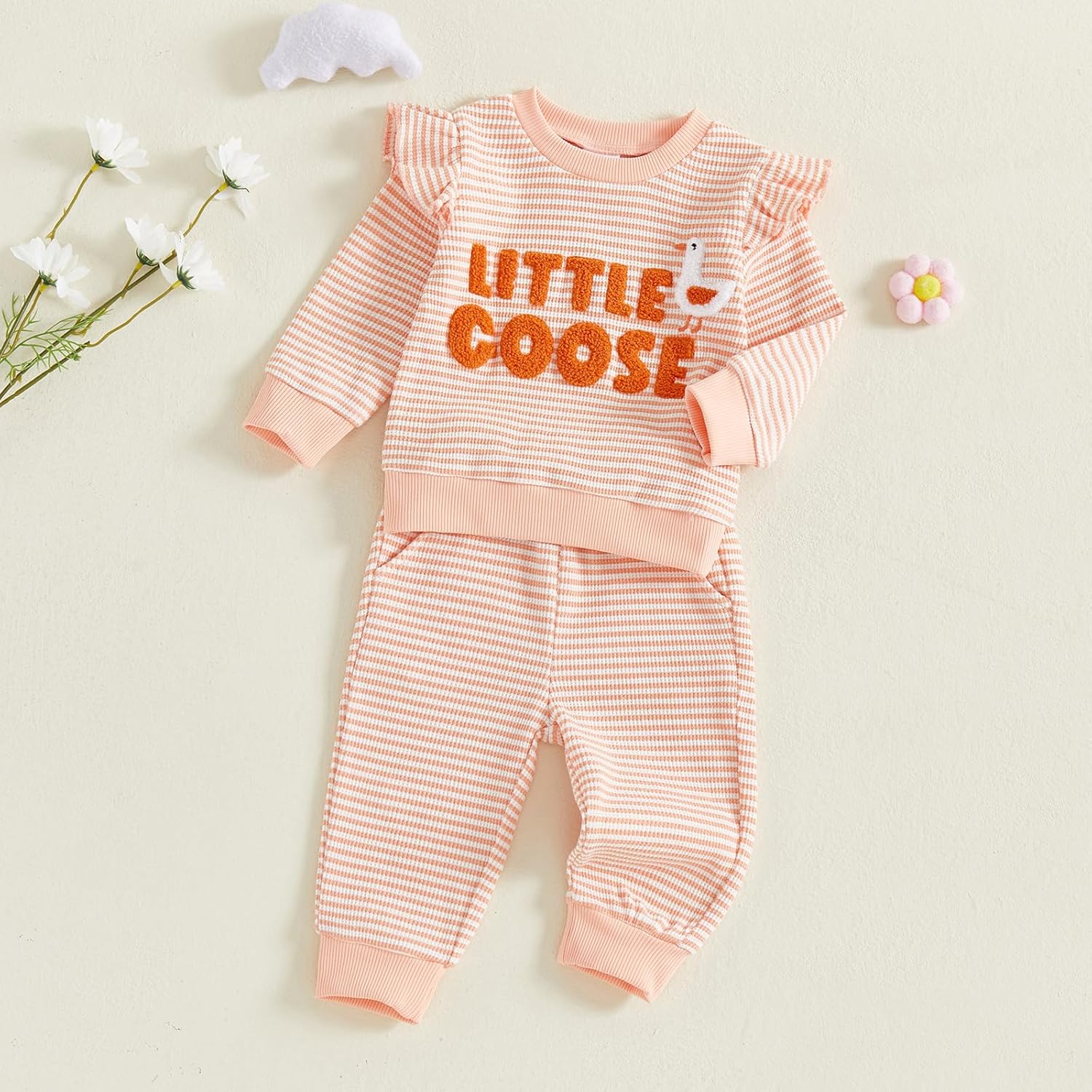 Nyapruwe Baby Girl Outfits Toddler Fall Winter Clothes Cute Long Sleeve Sweatshirt Tops Pants Set Infant 2Pcs Clothing - Image 3