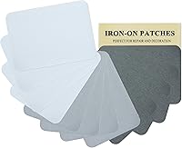 Vista 1 de 12 piezas de parches termoadhesivos de tela de alta calidad, pegamento fuerte, kit de decoración de reparación 100% algodón, tamaño 3 x 4-1/4