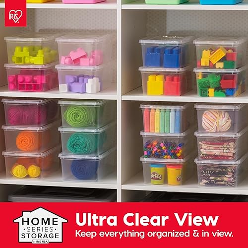Miniatura 4 de IRIS USA Paquete de 20 contenedores de almacenamiento con tapas, 6 cuartos de galón, cajas de zapatos transparentes apilables para organizar