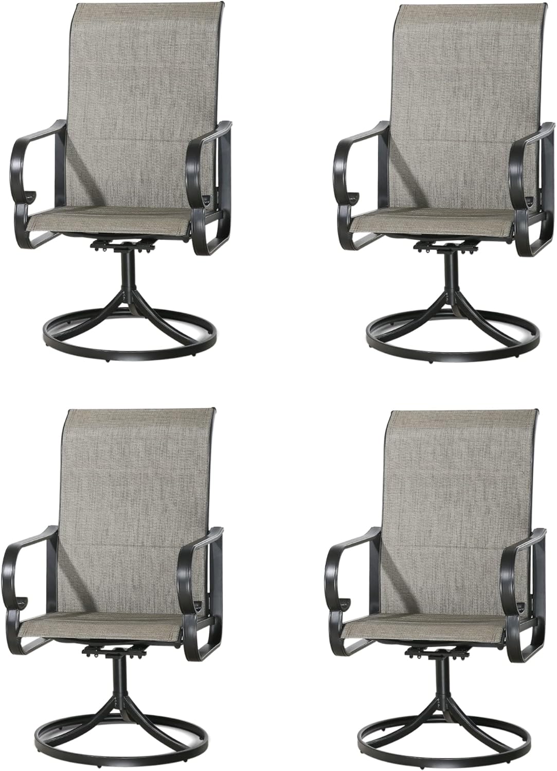 PEAK HOME FURNISHINGS Set of 4 Swivel Chairs, All Weather