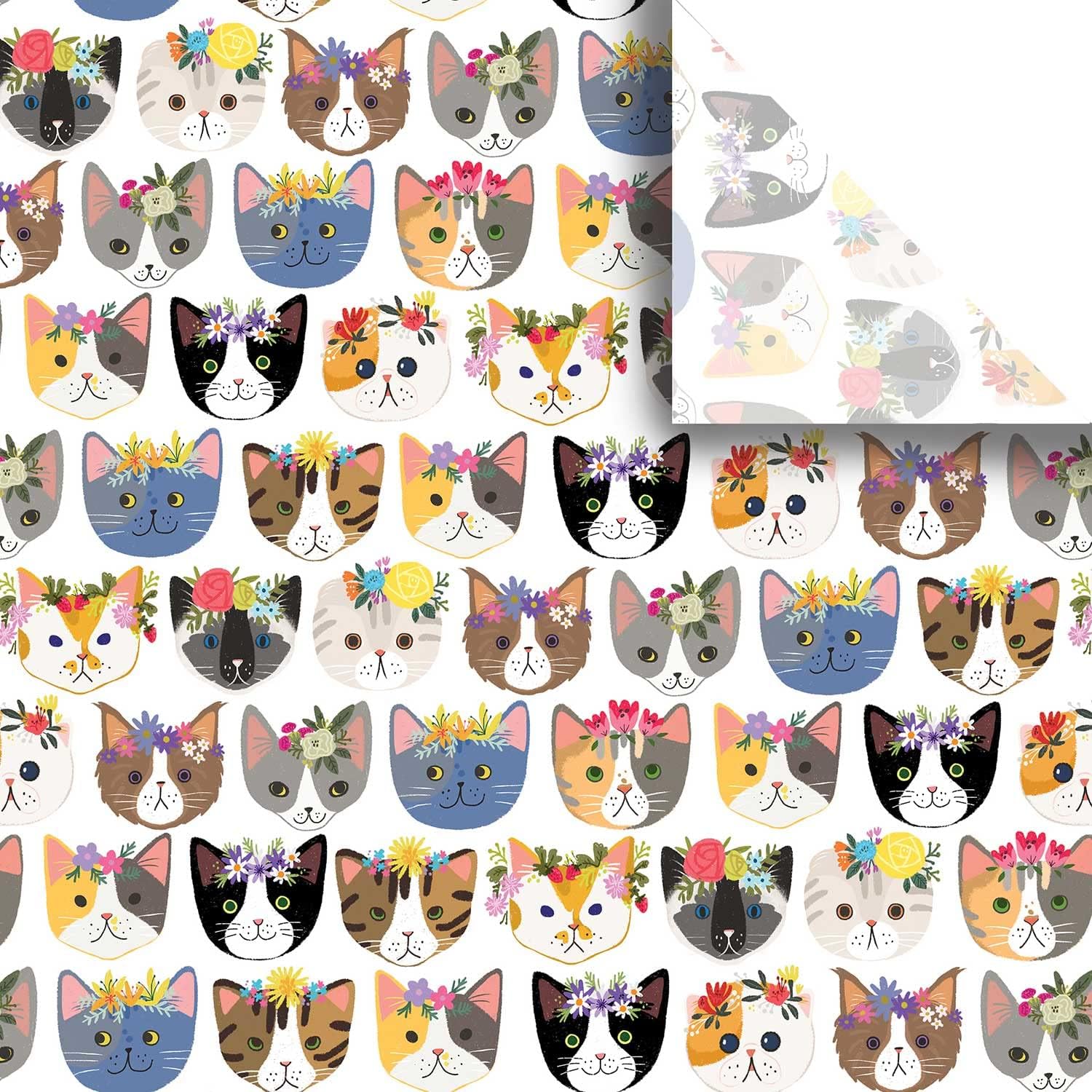 Colors of Rainbow Beautifully Designed Print Tissue Paper (48 Sheets, 20 inch X 14.5 inch) for Decoupage Gift Wrapping Gift Bag Party Decoration Craft Project Handmade Items (Kitty Cat)
