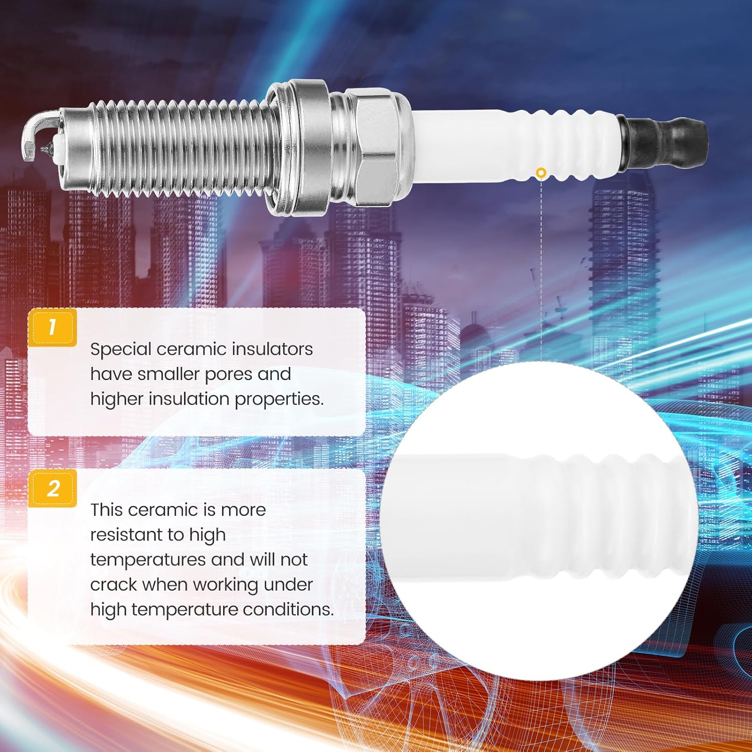 Iridium Spark Plugs,Automotive Replacement Spark Plugs 22401-5RL1B,Completely Replace for DILZKAR7B11,90935,Pack of 4