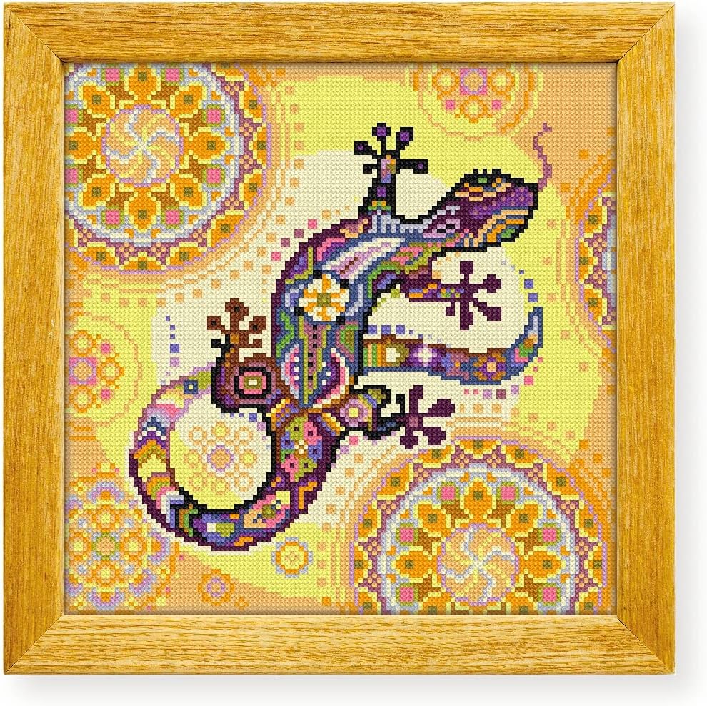 Awesome Pattern Studio Mandala Lizard DS258, Diamond Painting Kit, Diamond Art Kits for Adults, Full Drill 5D Diamond Dots Kits. All Items Included.
