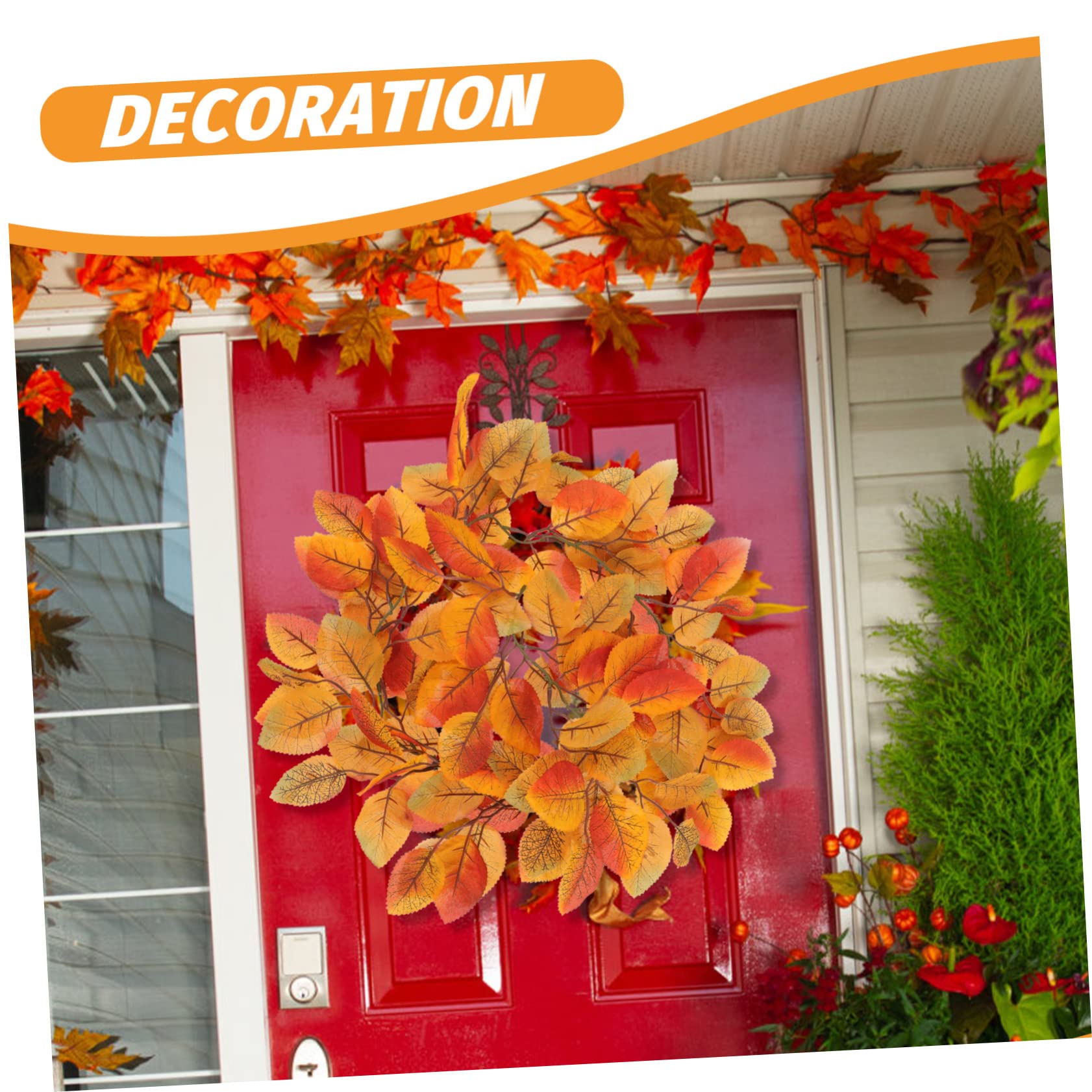 TOPBATHY 5st Dekoratives Rattan Thanksgiving-weingirlande Danksagung Kranz Blatt Herbstlaub Halloween-wohndekoration Halloween-Girlande Laubmantelrebe Herbstdekorationen Plastik