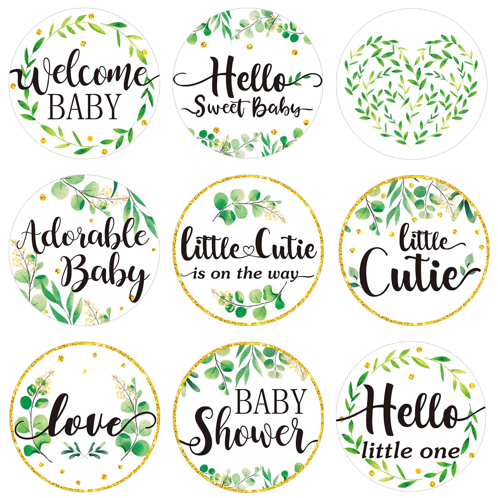 Photo 1 of ***STOCK IMAGE FOR REFERENCE***
Clabby 504 Pcs Baby Shower Favors Stickers Mini Kisses Candy Sticker Neutral Greenery Plant Self Adhesive Chocolate Labels Wrappers Baby Shower Decoration for Gender Reveal Birthday Party Supplies